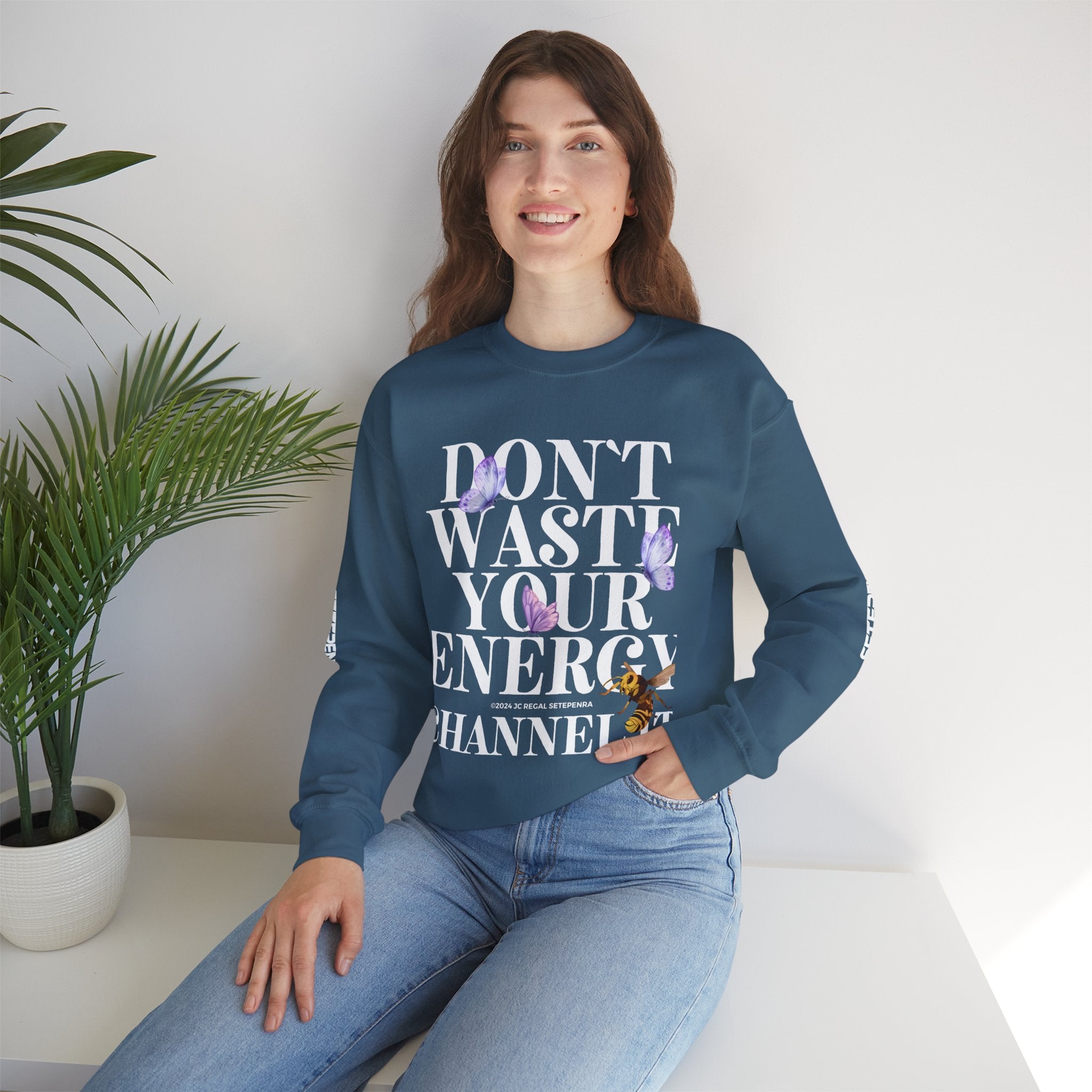 Channel It Unisex Heavy Blend™ Crewneck Sweatshirt (White Print)
