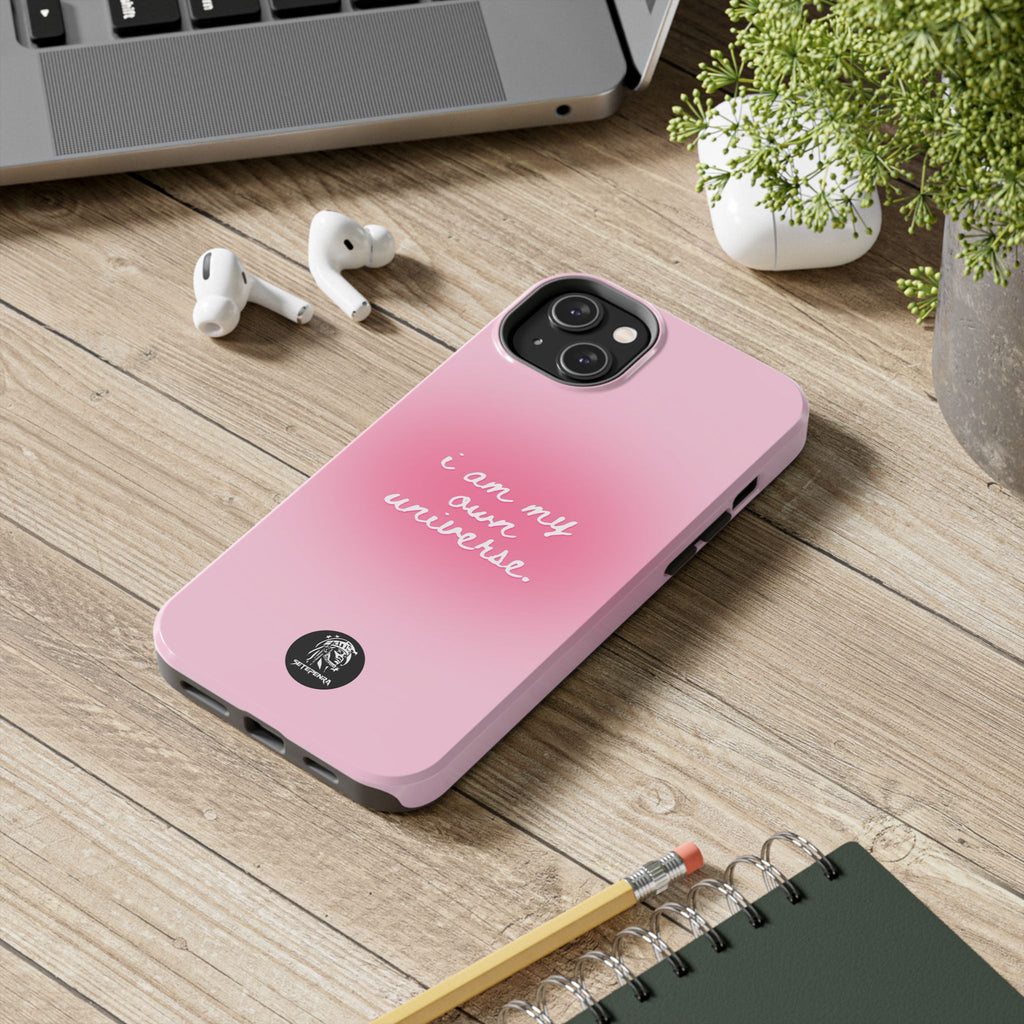 I Am My Own Universe Tough Phone Case (For iPhone, Galaxy & More) - Light Pink