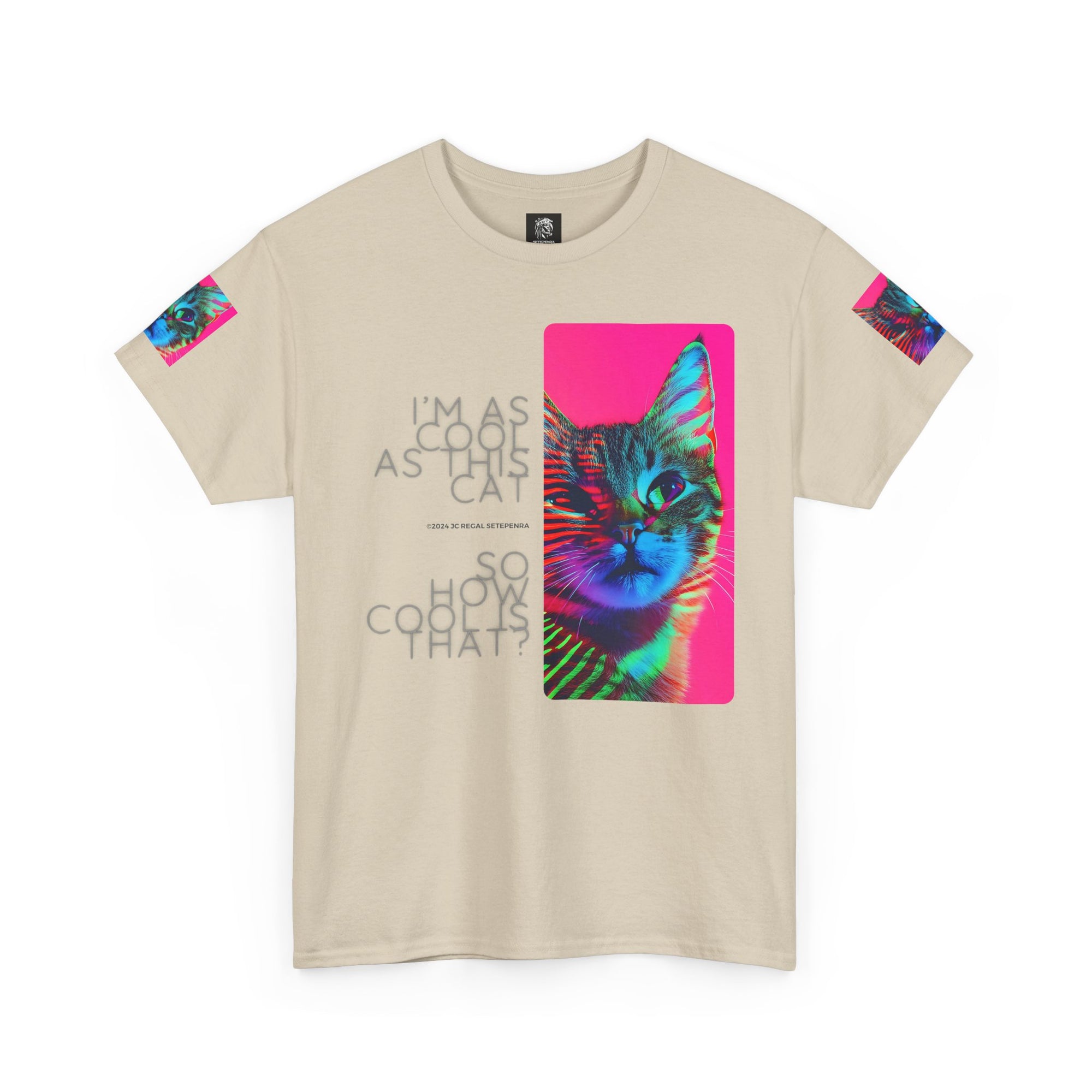 Cool Cat (Whiskers 2) Unisex Heavy Cotton Tee SETEPENRA T-Shirt.