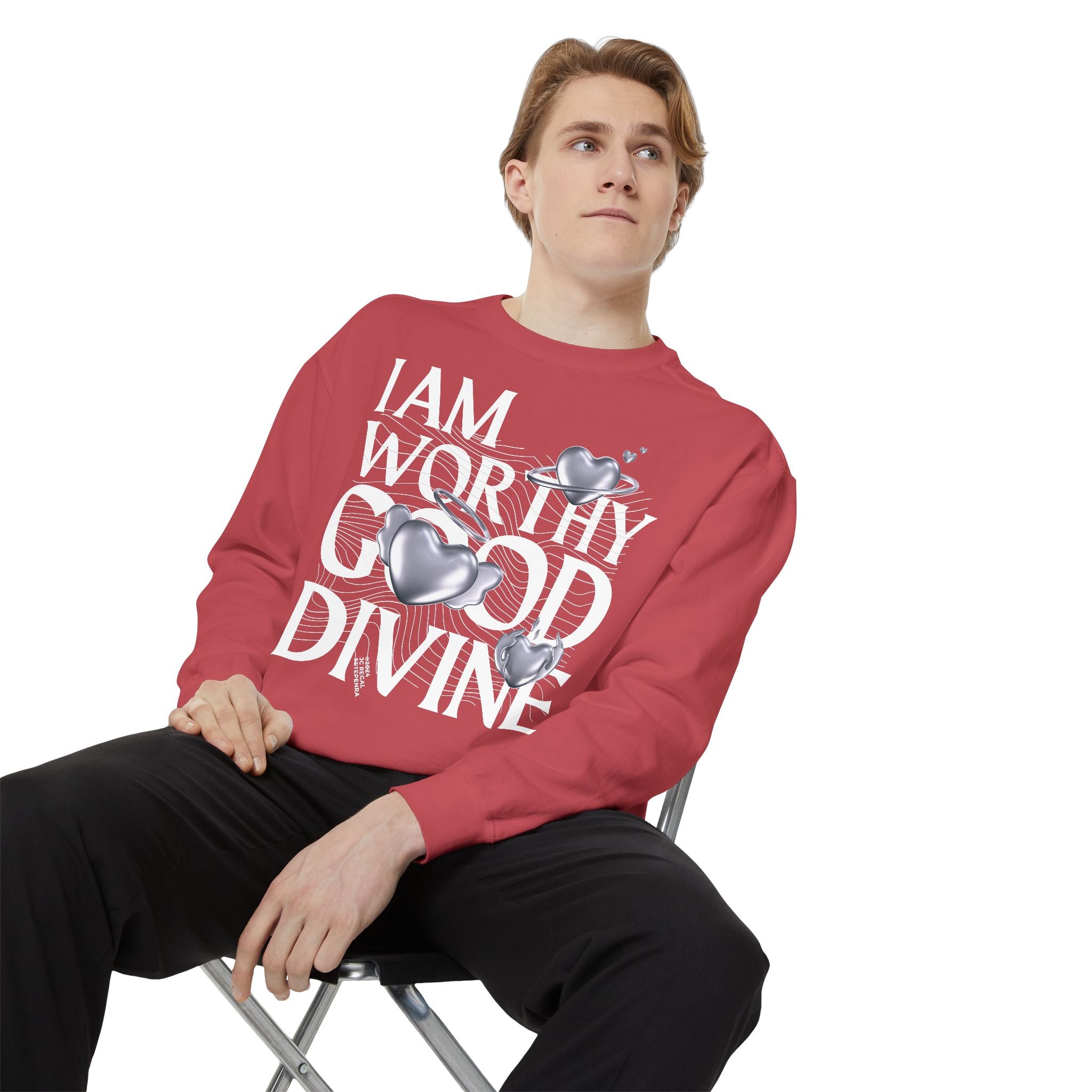 I AM WORTHY GOOD DIVINE Unisex Garment-Dyed Sweatshirt