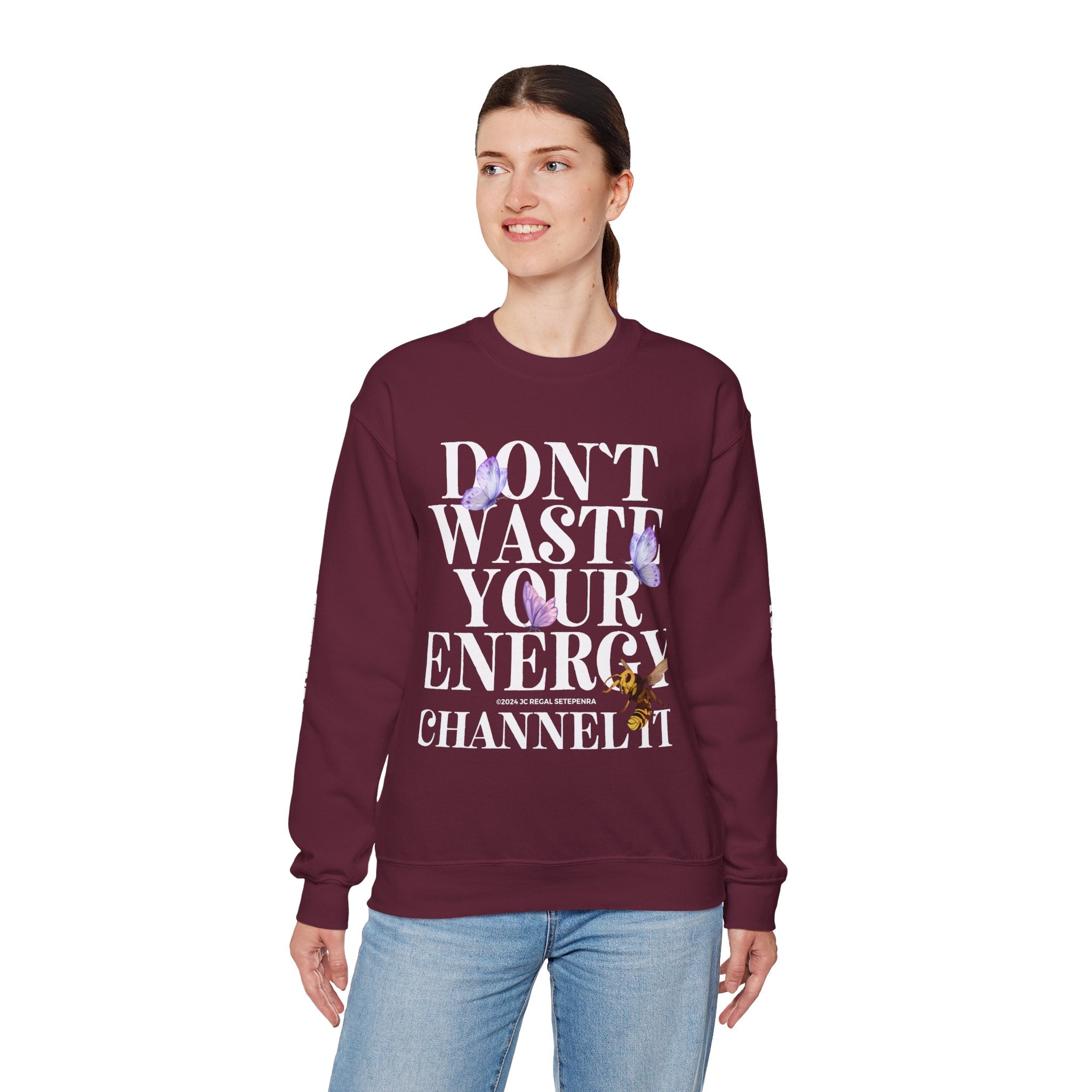 Channel It Unisex Heavy Blend™ Crewneck Sweatshirt (White Print)
