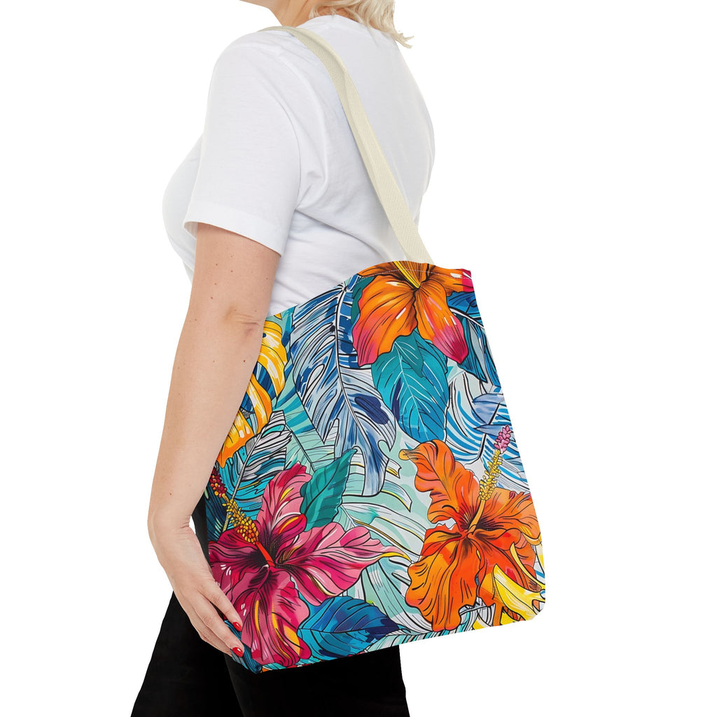 Monstera Hibiscus Tote Bag