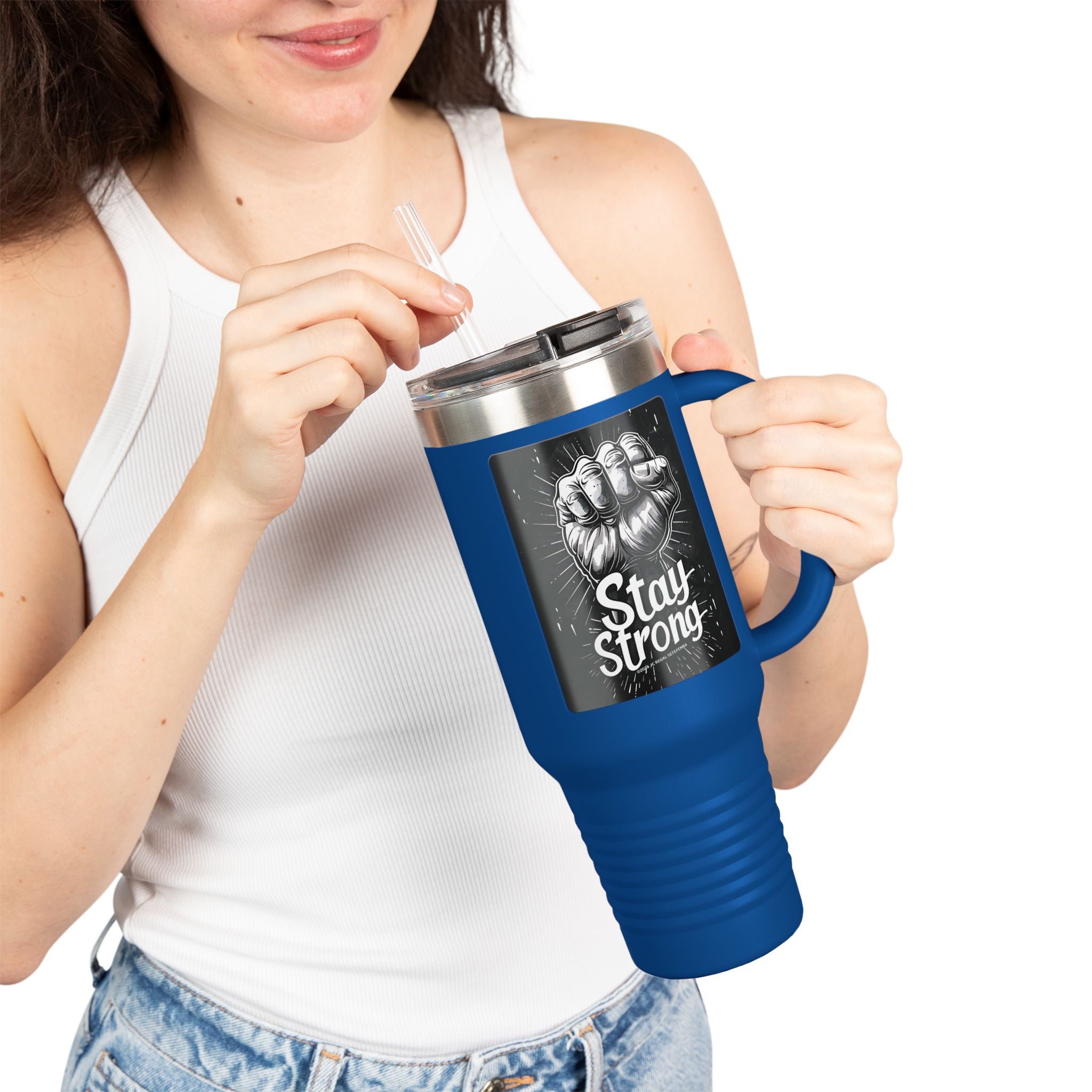 Stay Strong Insulated Travel Mug, 40oz