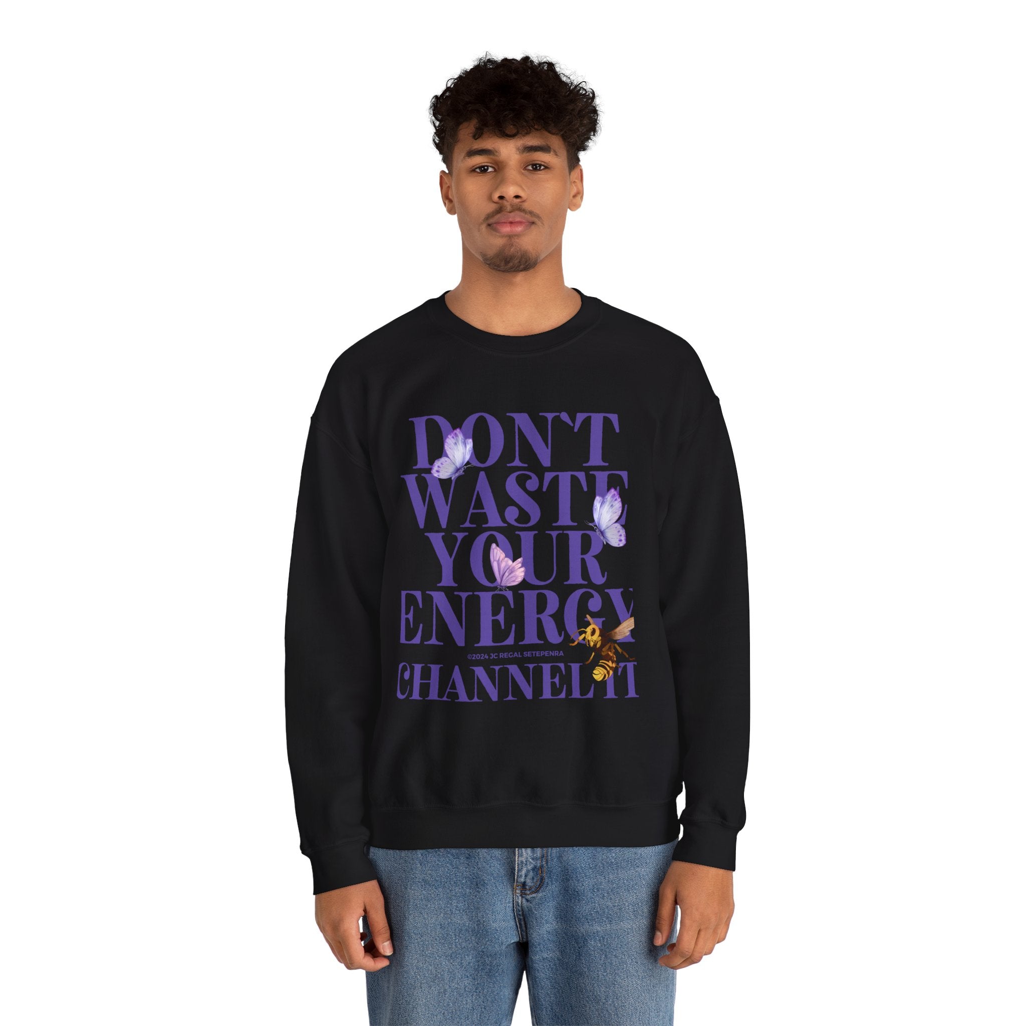 Channel It Unisex Heavy Blend™ Crewneck Sweatshirt (Purple Print)
