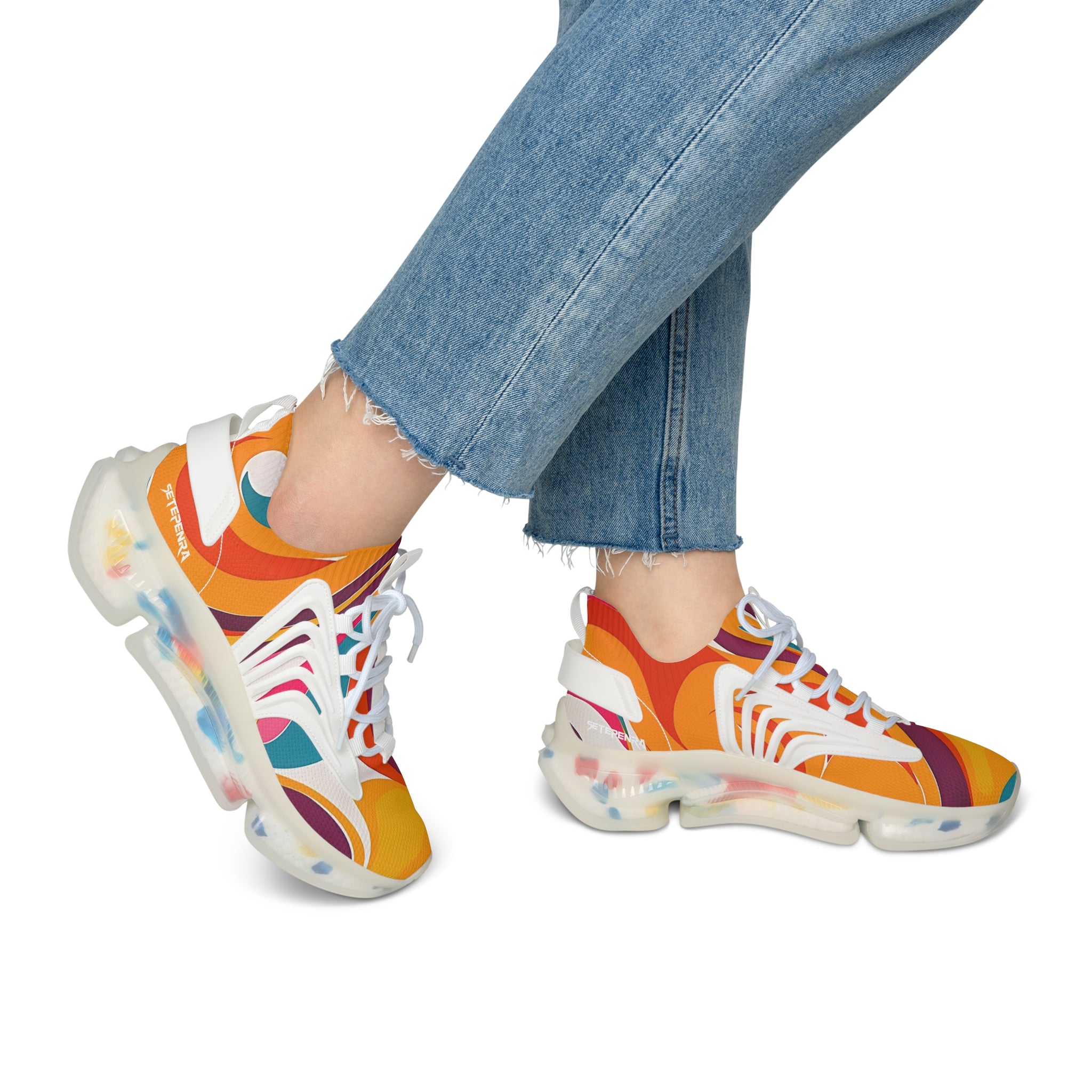 Golden Kandi Swirl Women's Mesh Sneakers SETEPENRA Shoes.