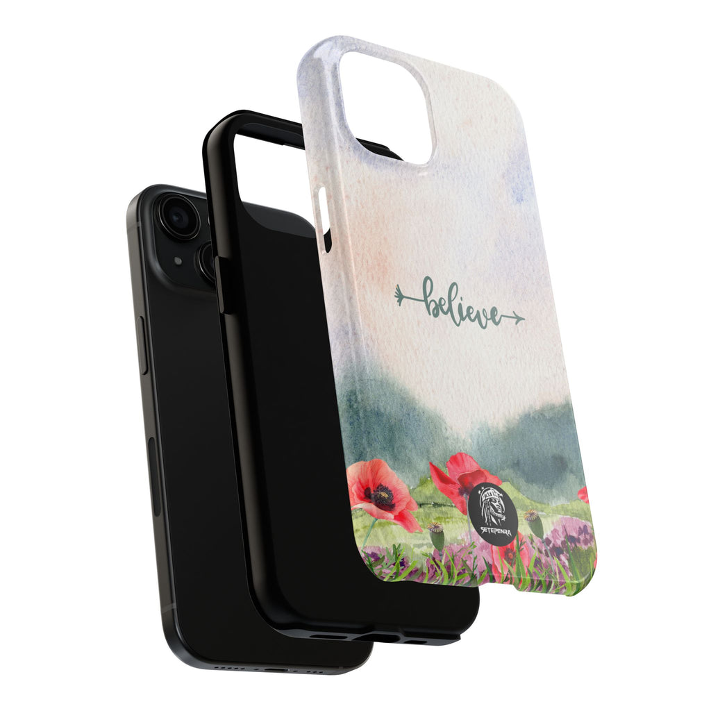 Believe Tough Phone Case (For iPhone, Galaxy & More) - Watercolor Flower