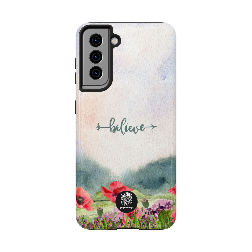 Believe Tough Phone Case (For iPhone, Galaxy & More) - Watercolor Flower