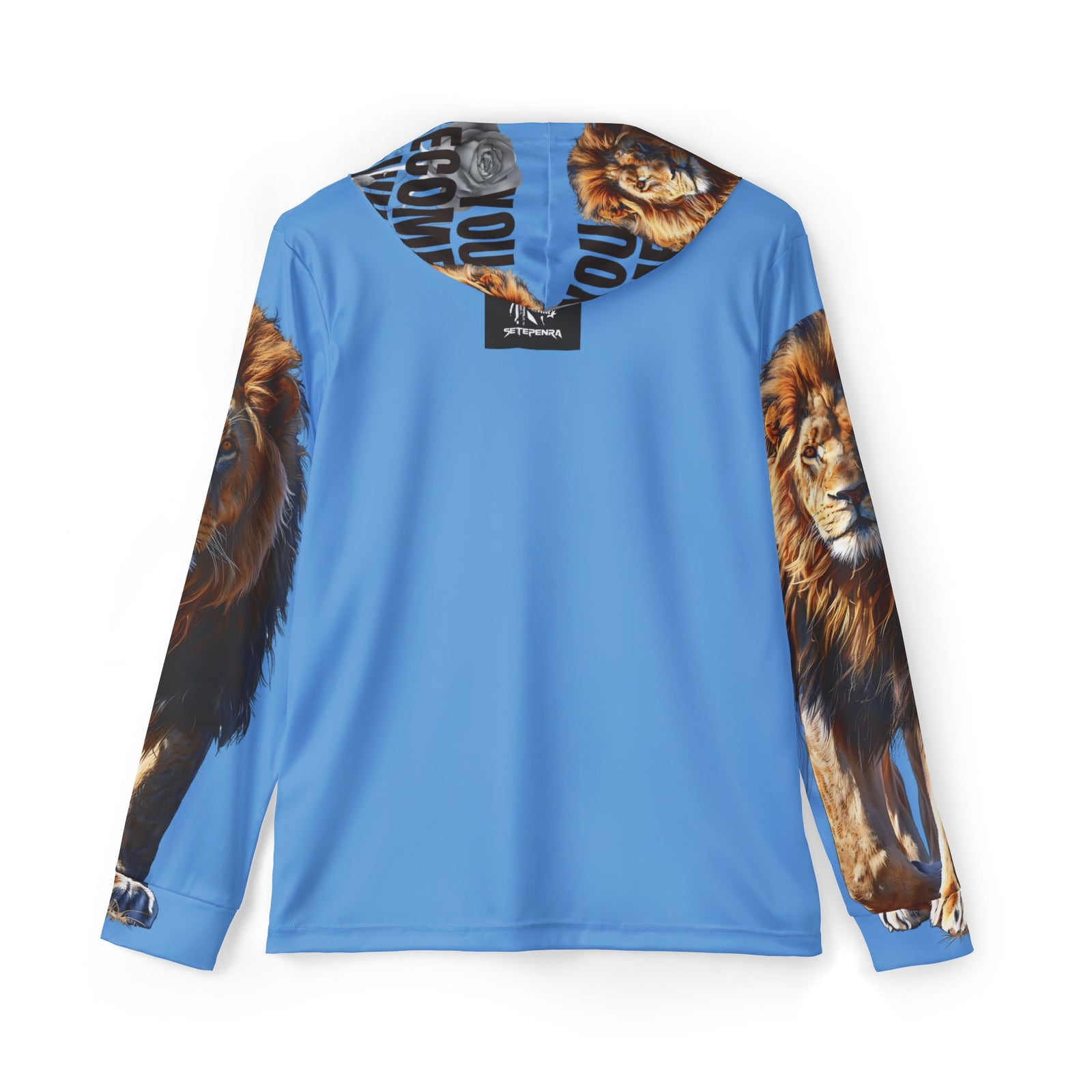You Become What You Believe Men's Sports Warmup Hoodie (Light Blue) SETEPENRA All Over Prints.