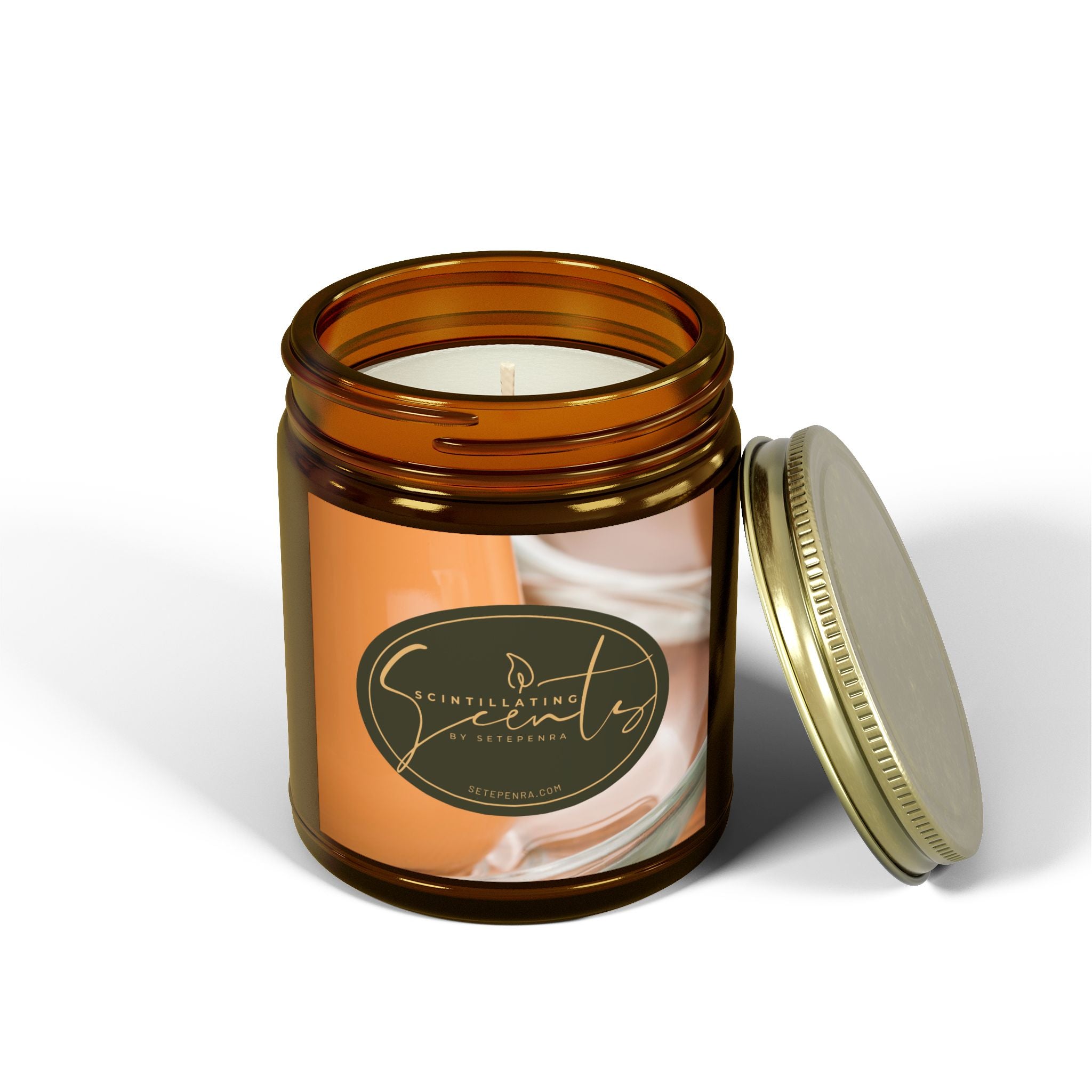 Scintillating Scents by SETEPENRA Scented Candles, Coconut Apricot Wax (4oz, 9oz)