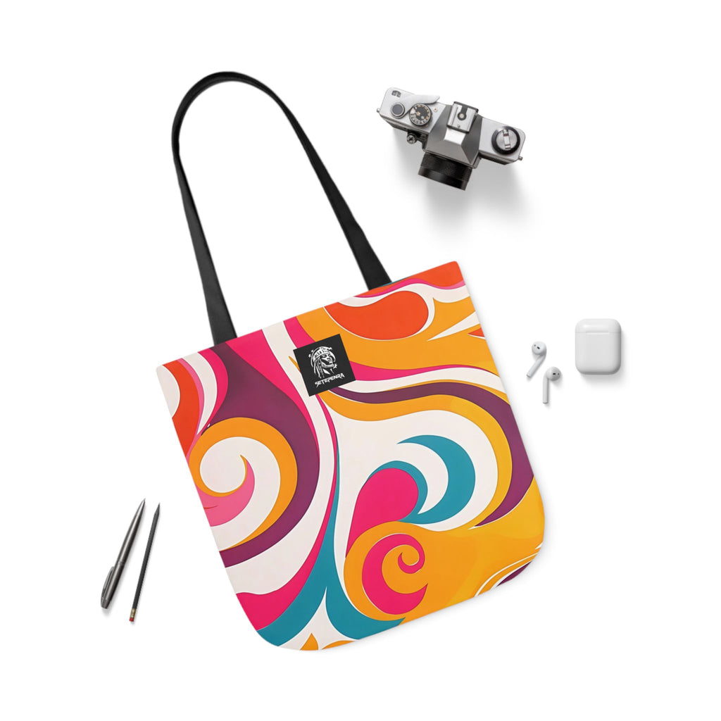 Golden Kandi Swirl  Canvas Tote Bag, 5-Color Straps