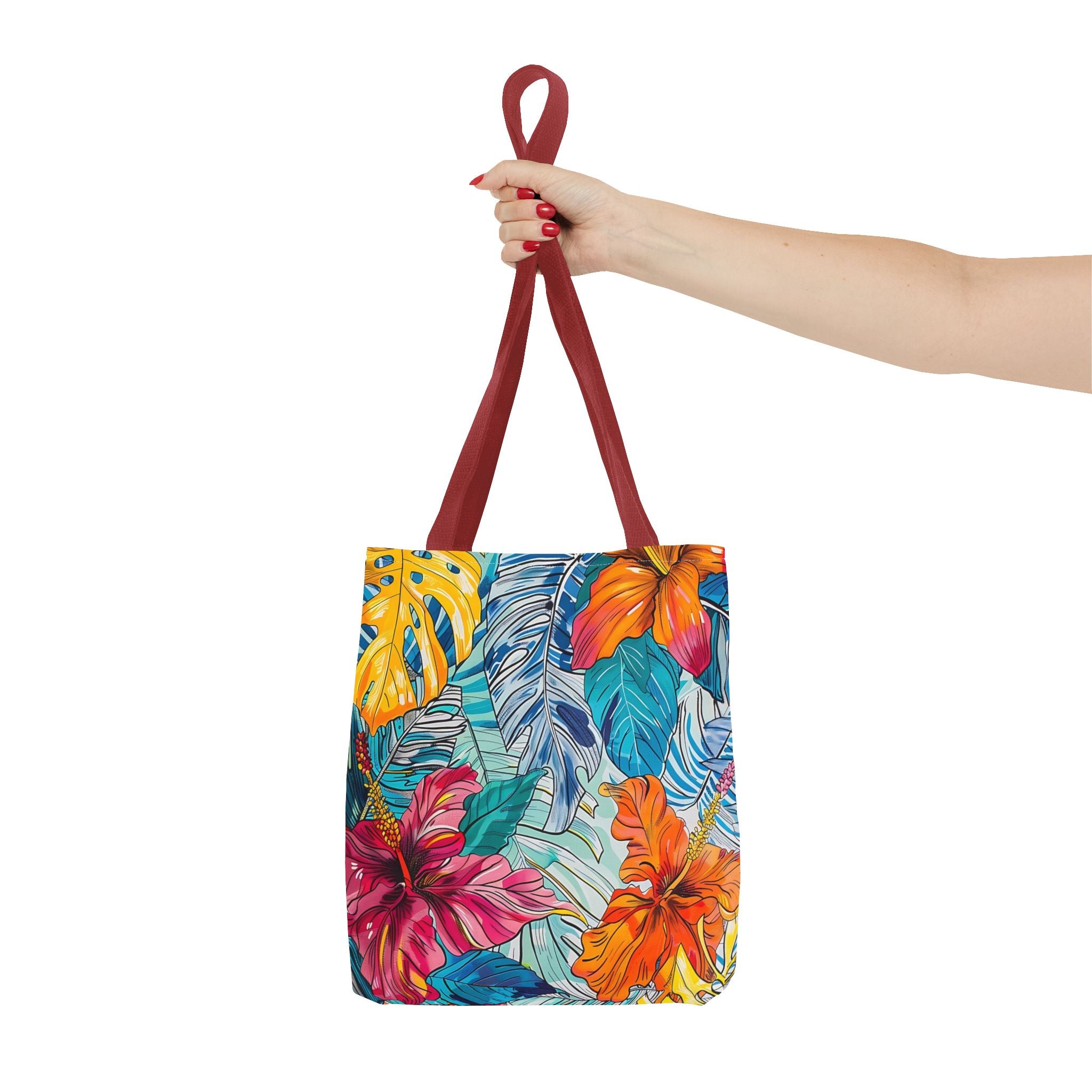 Monstera Hibiscus Tote Bag SETEPENRA Bags.