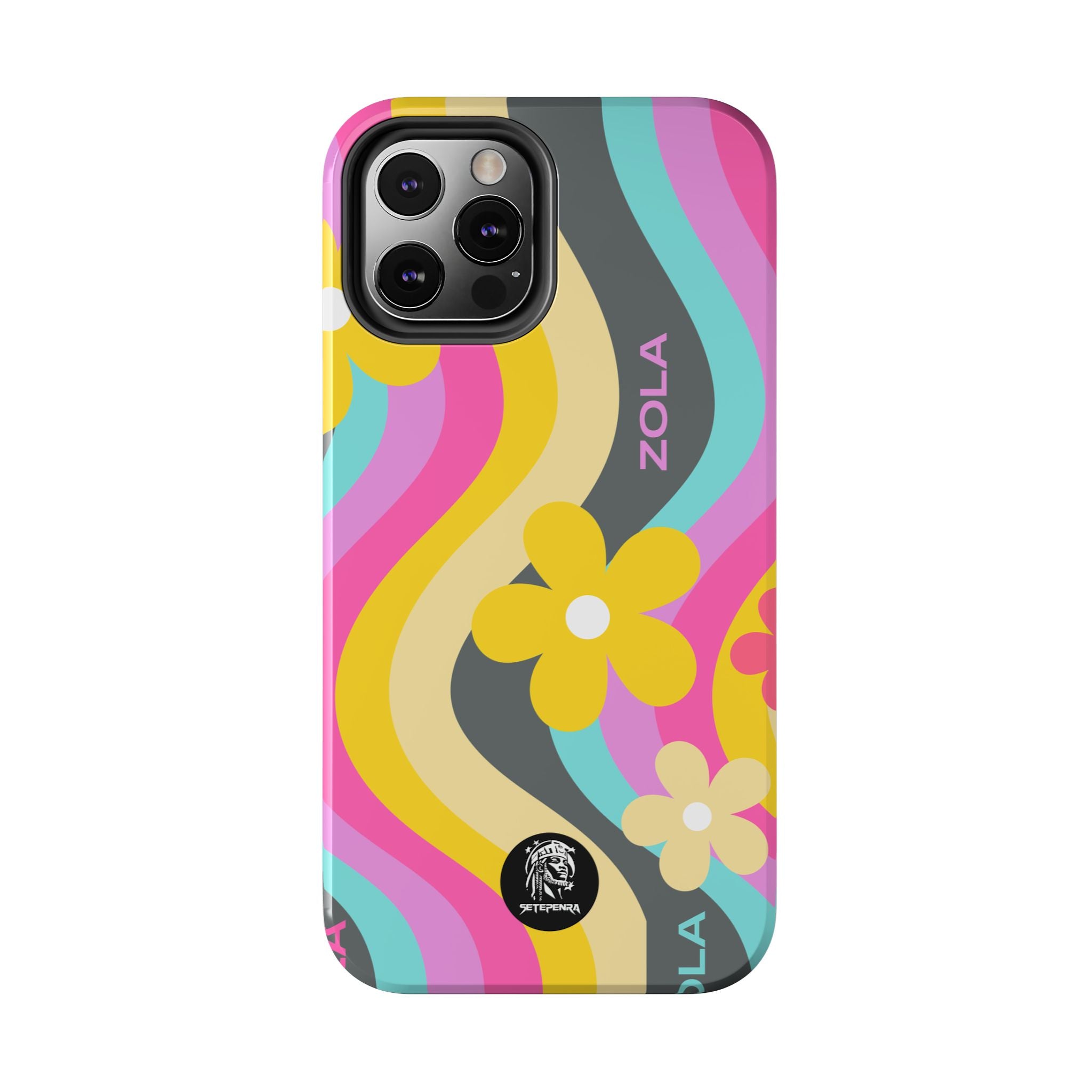 Zola Tough Phone Case (For iPhone, Galaxy & More) - Dark Grey Wave