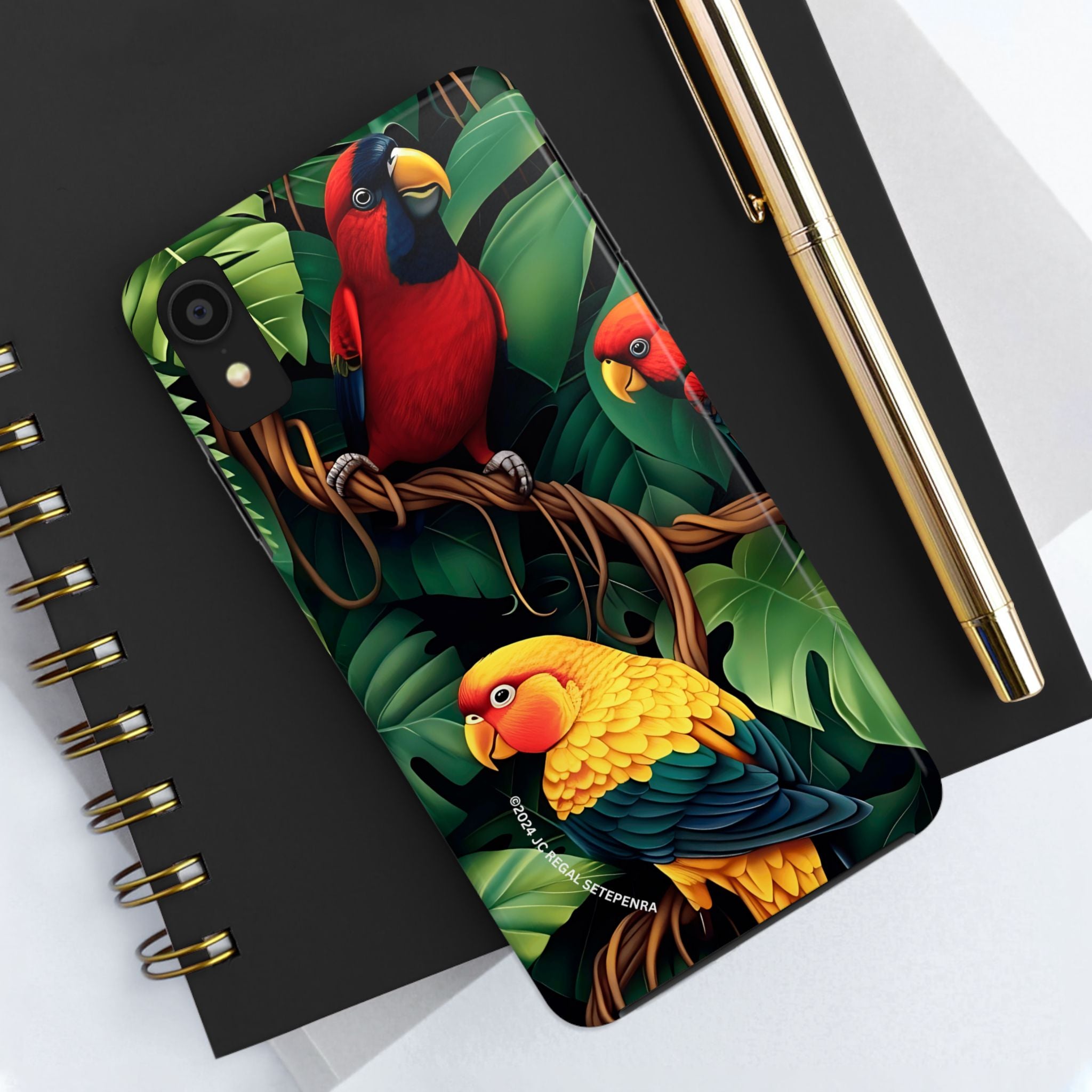Tri-Parrot Tough Phone Case (For iPhone, Galaxy & More)
