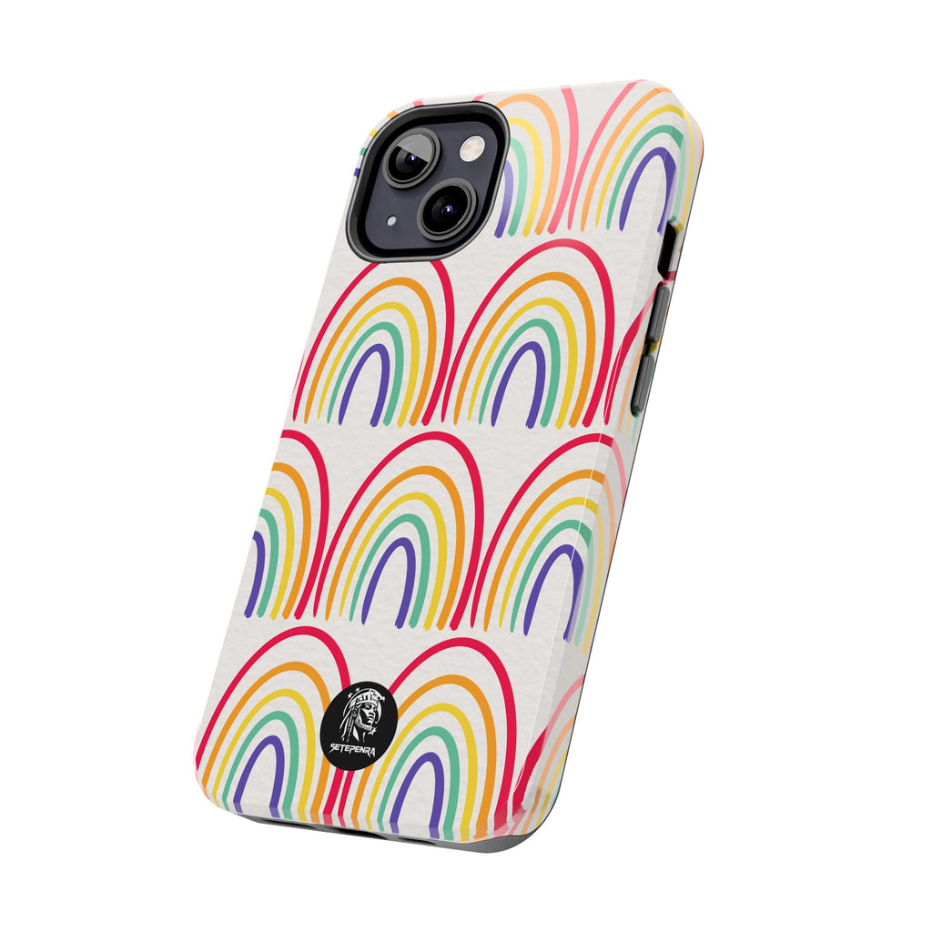 Retro Rainbow Tough Phone Case (For iPhone, Galaxy & More)