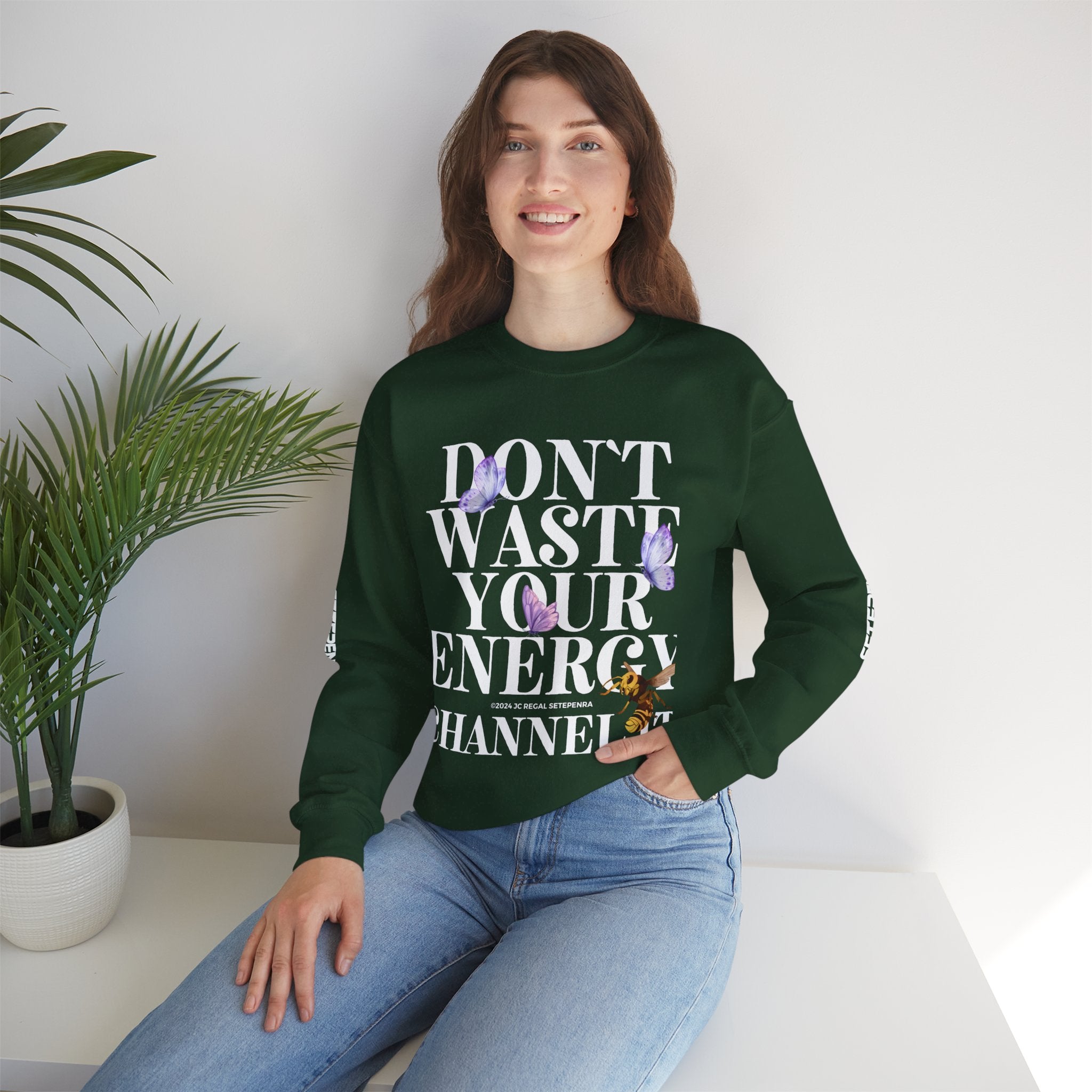 Channel It Unisex Heavy Blend™ Crewneck Sweatshirt (White Print)
