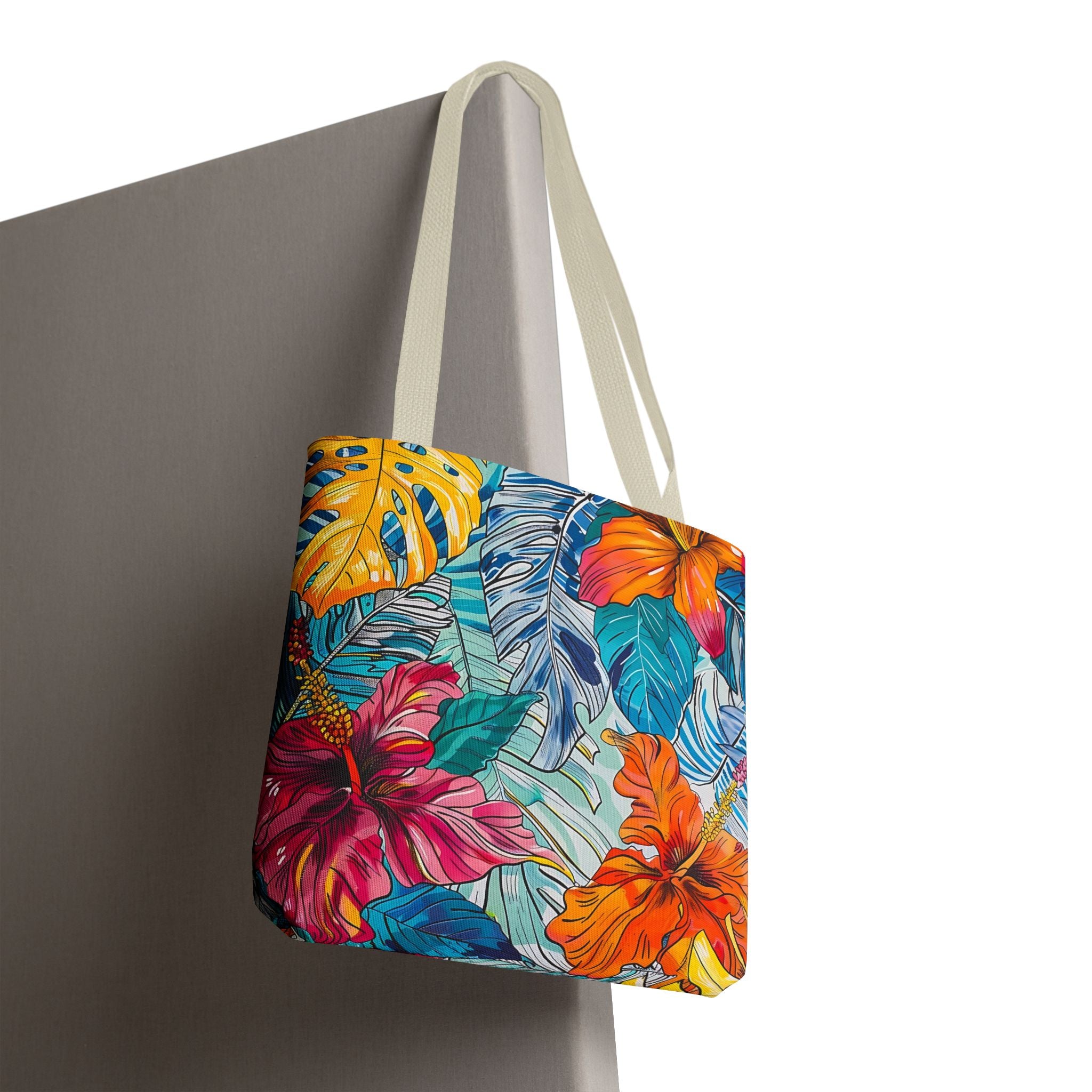 Monstera Hibiscus Tote Bag