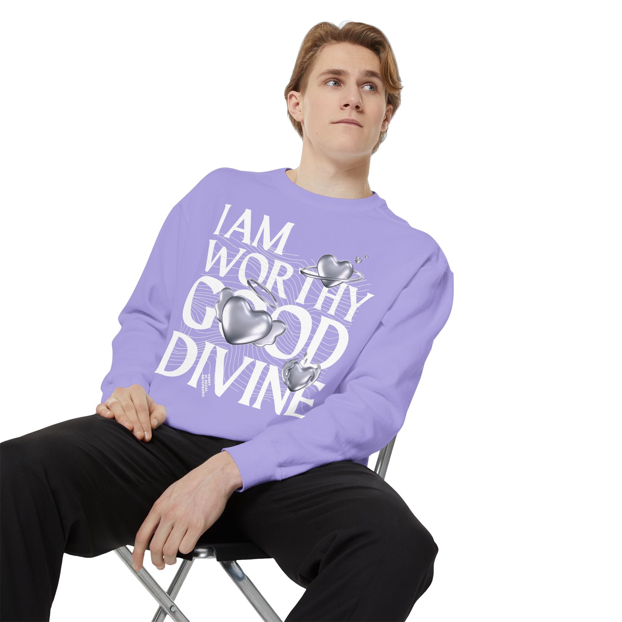 I AM WORTHY GOOD DIVINE Unisex Garment-Dyed Sweatshirt
