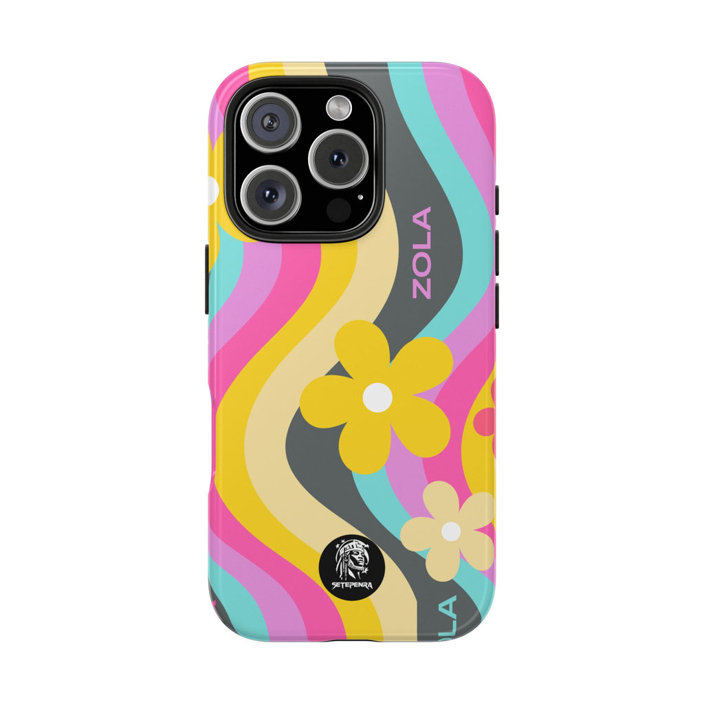 Zola Tough Phone Case (For iPhone, Galaxy & More) - Dark Grey Wave