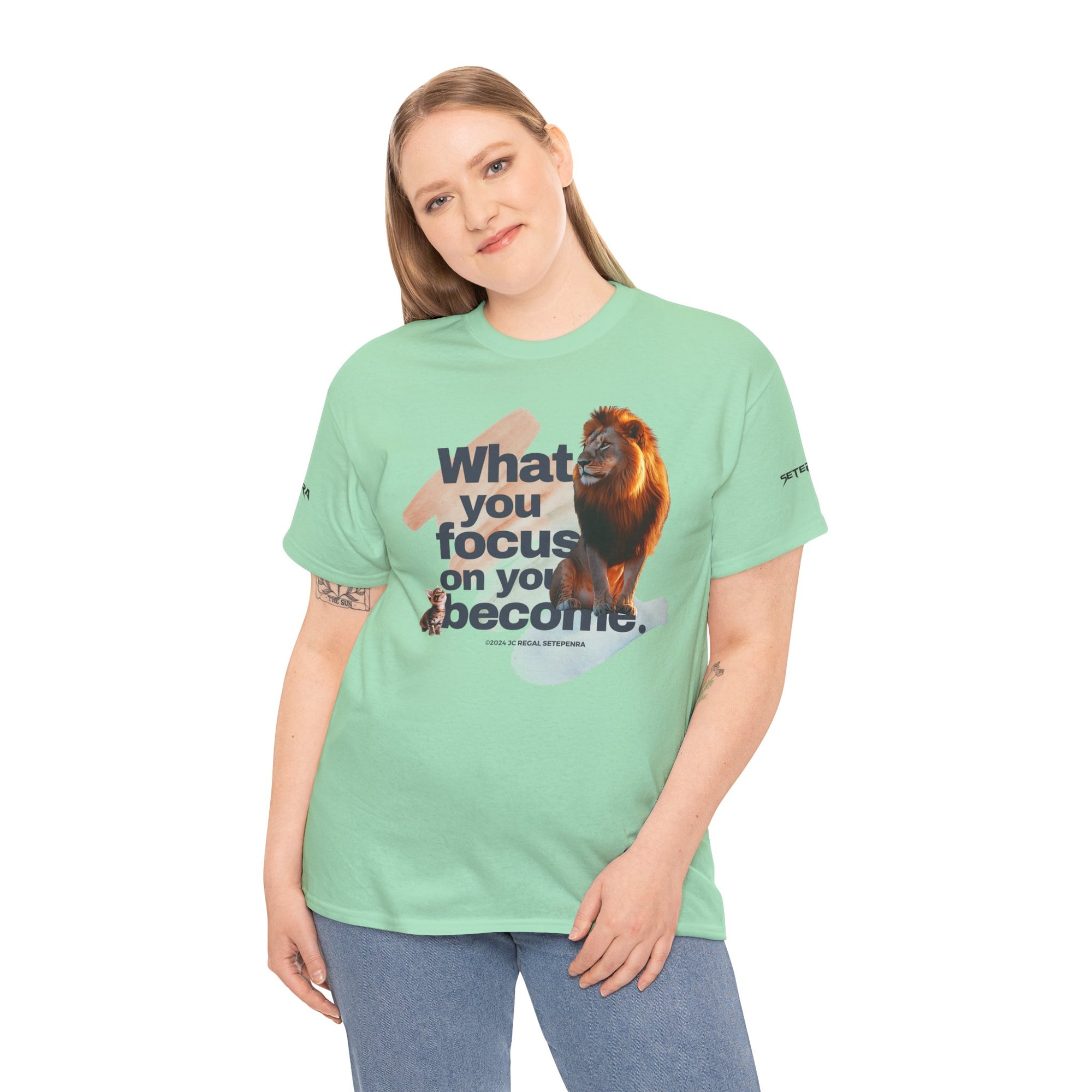 What You Focus On You Become Unisex Heavy Cotton Tee