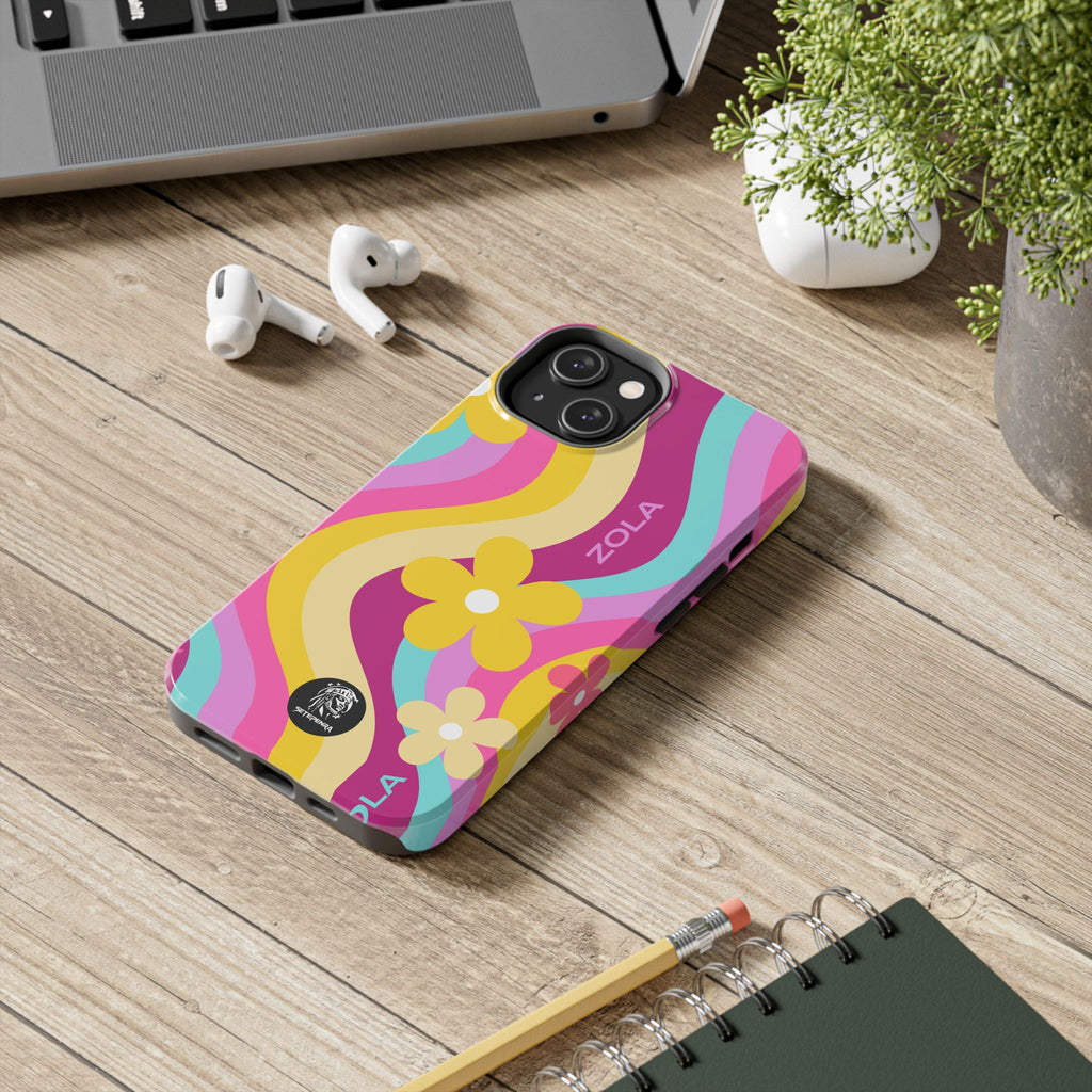 Zola Tough Phone Case (For iPhone, Galaxy & More) - Pink Wave