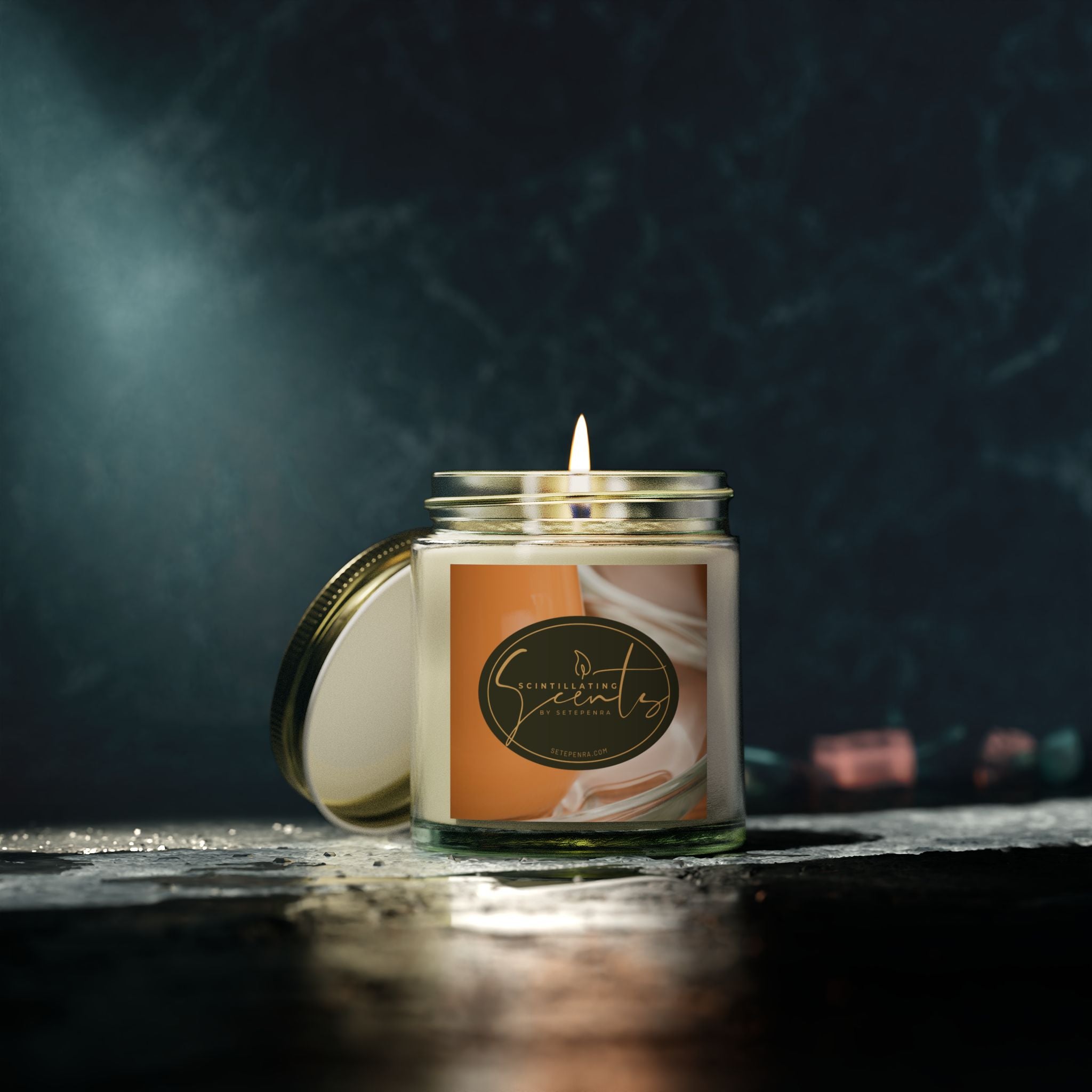 Scintillating Scents by SETEPENRA Scented Candles, Coconut Apricot Wax (4oz, 9oz)