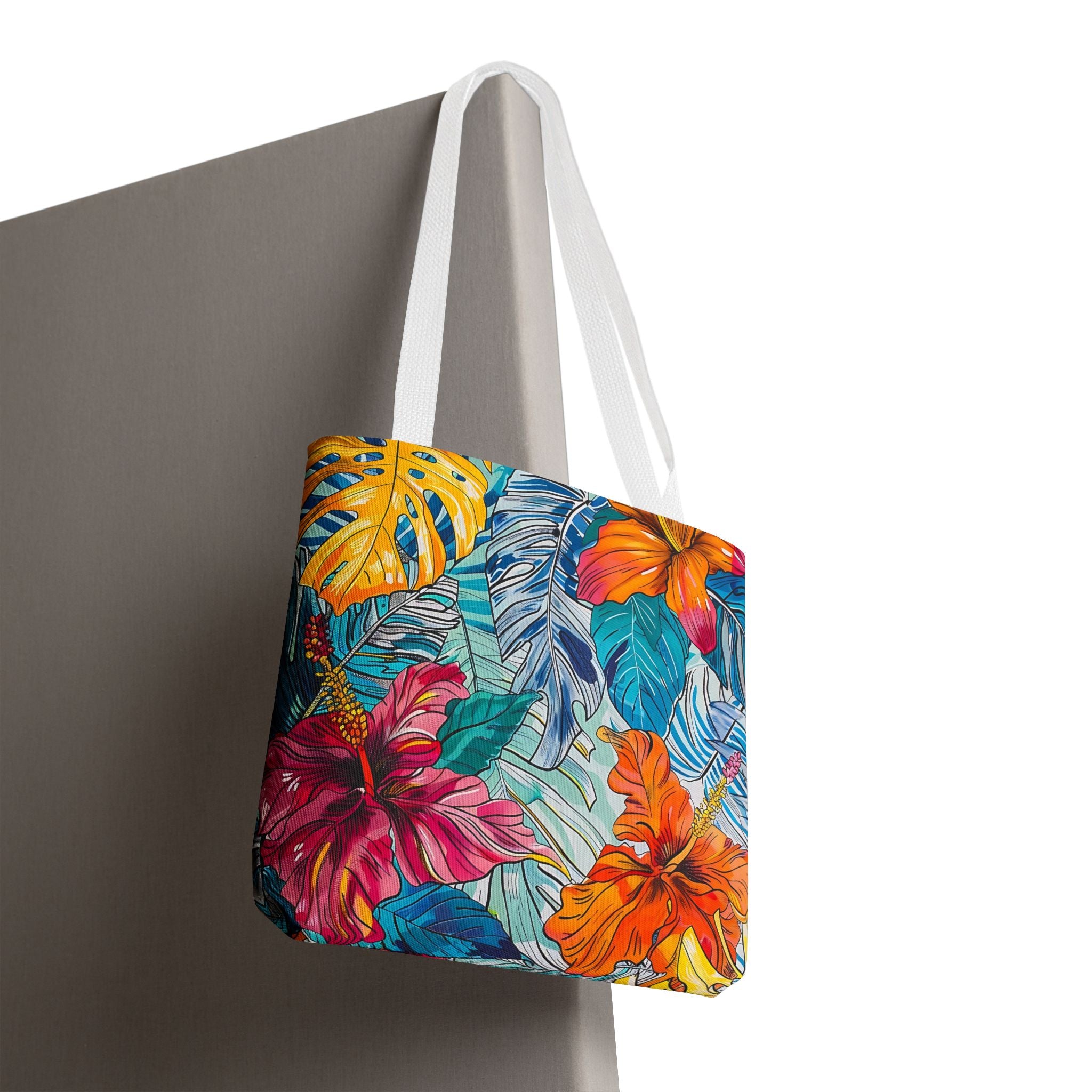 Monstera Hibiscus Tote Bag