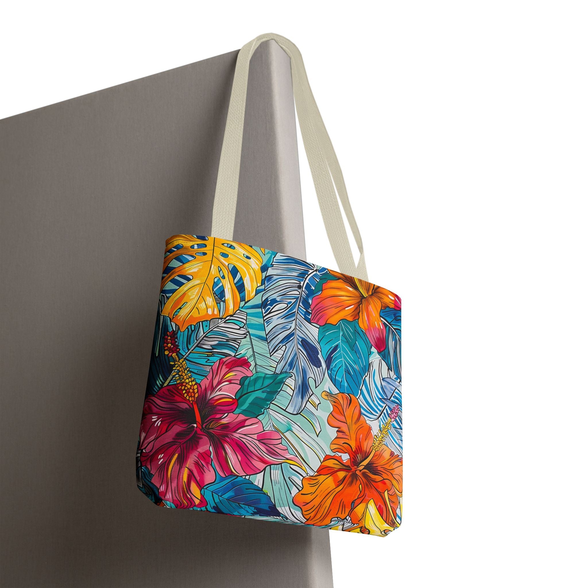 Monstera Hibiscus Tote Bag