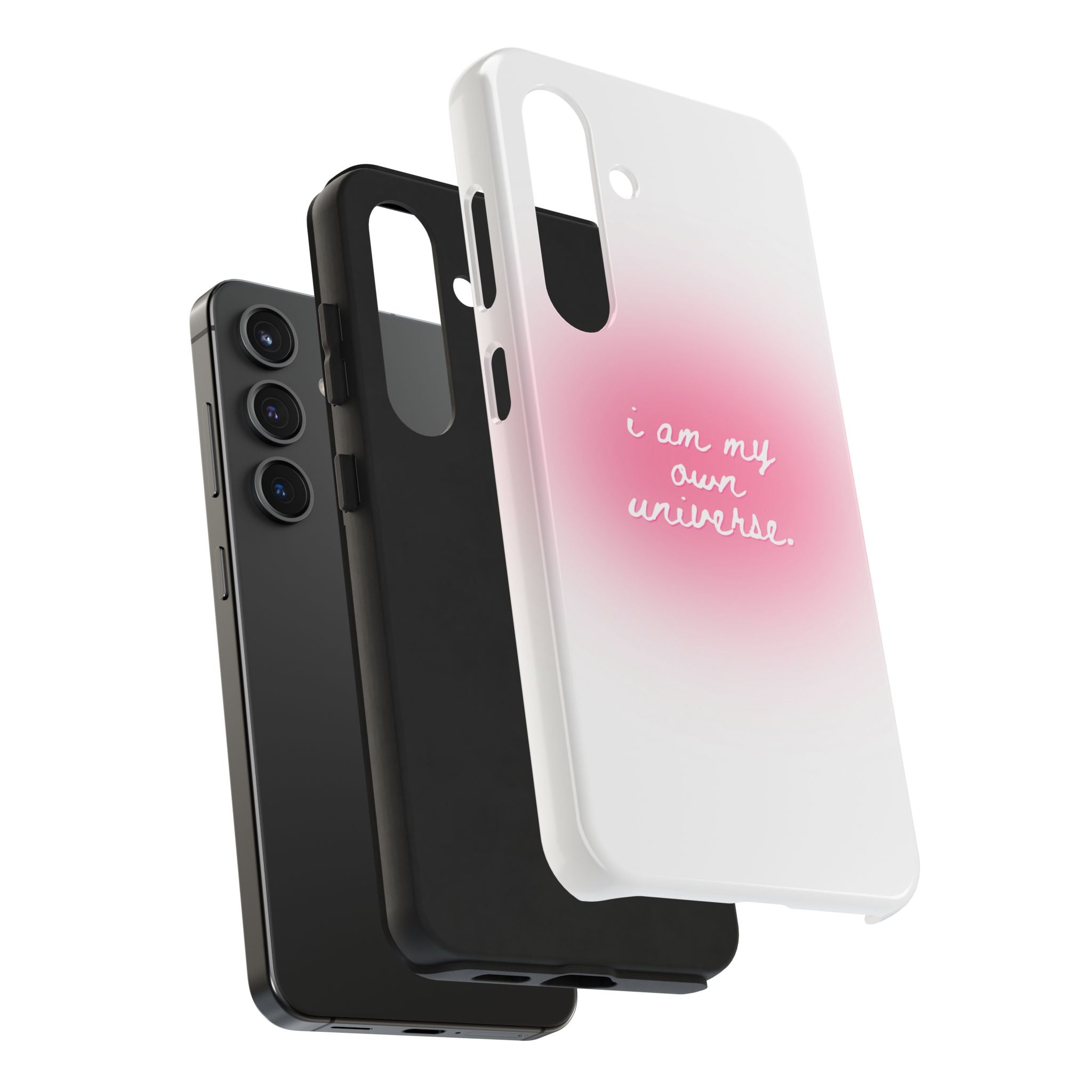 I Am My Own Universe — Pink On White Protective Cover Tough Phone Case