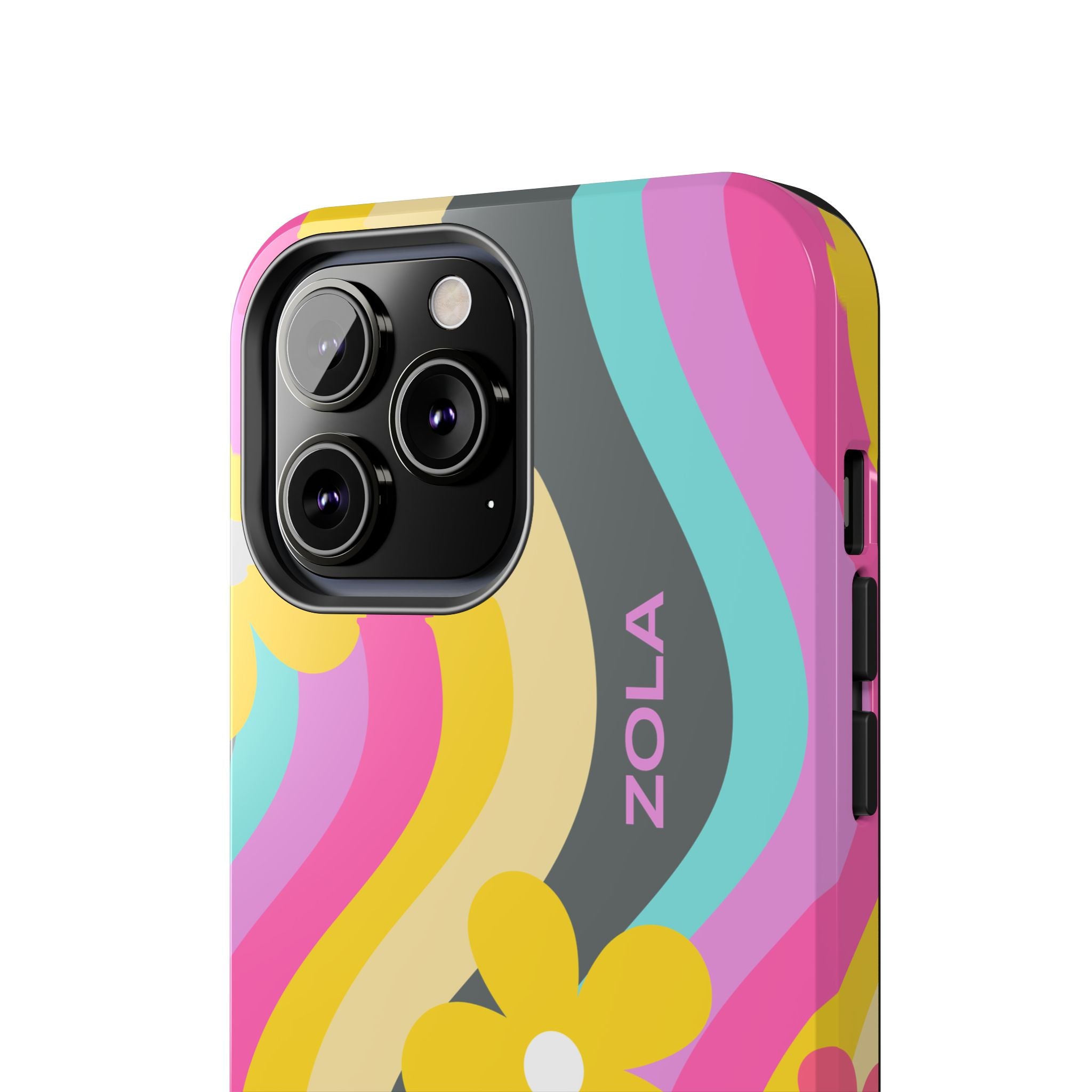 Zola Tough Phone Case (For iPhone, Galaxy & More) - Dark Grey Wave