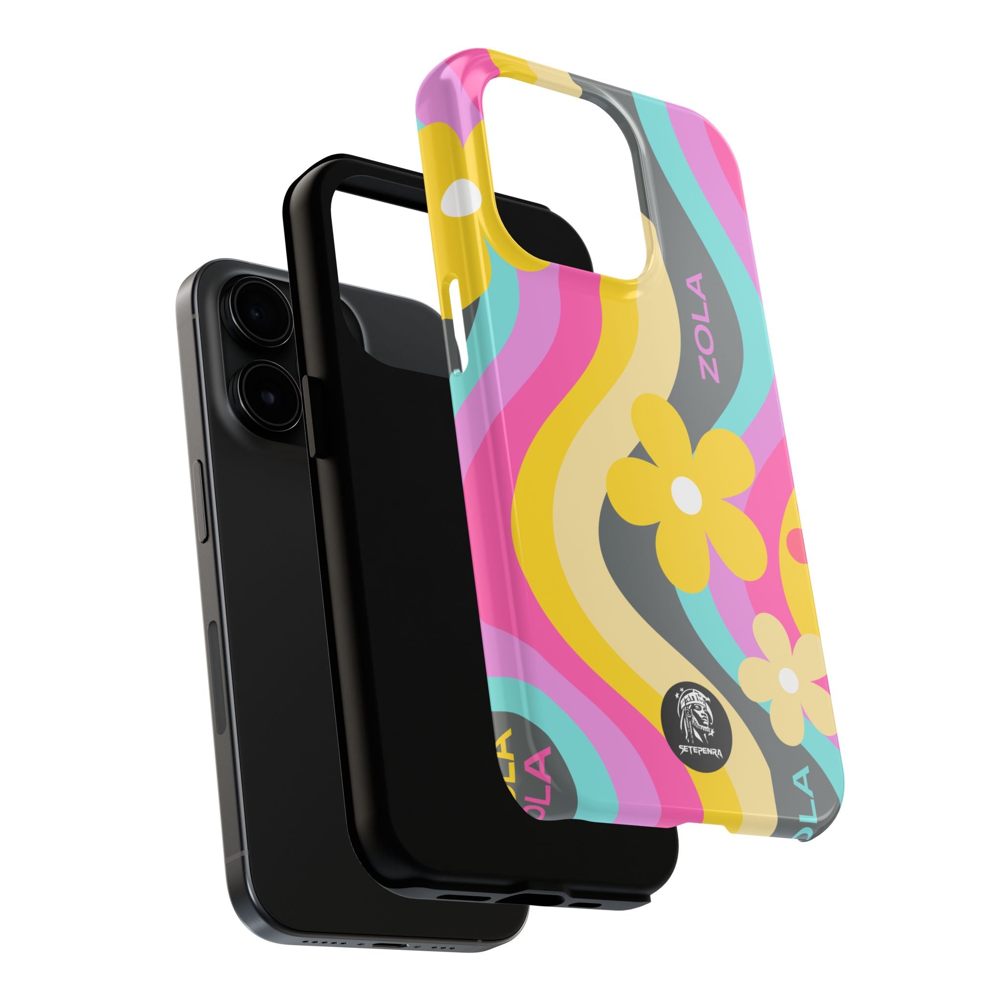 Zola Tough Phone Case (For iPhone, Galaxy & More) - Dark Grey Wave