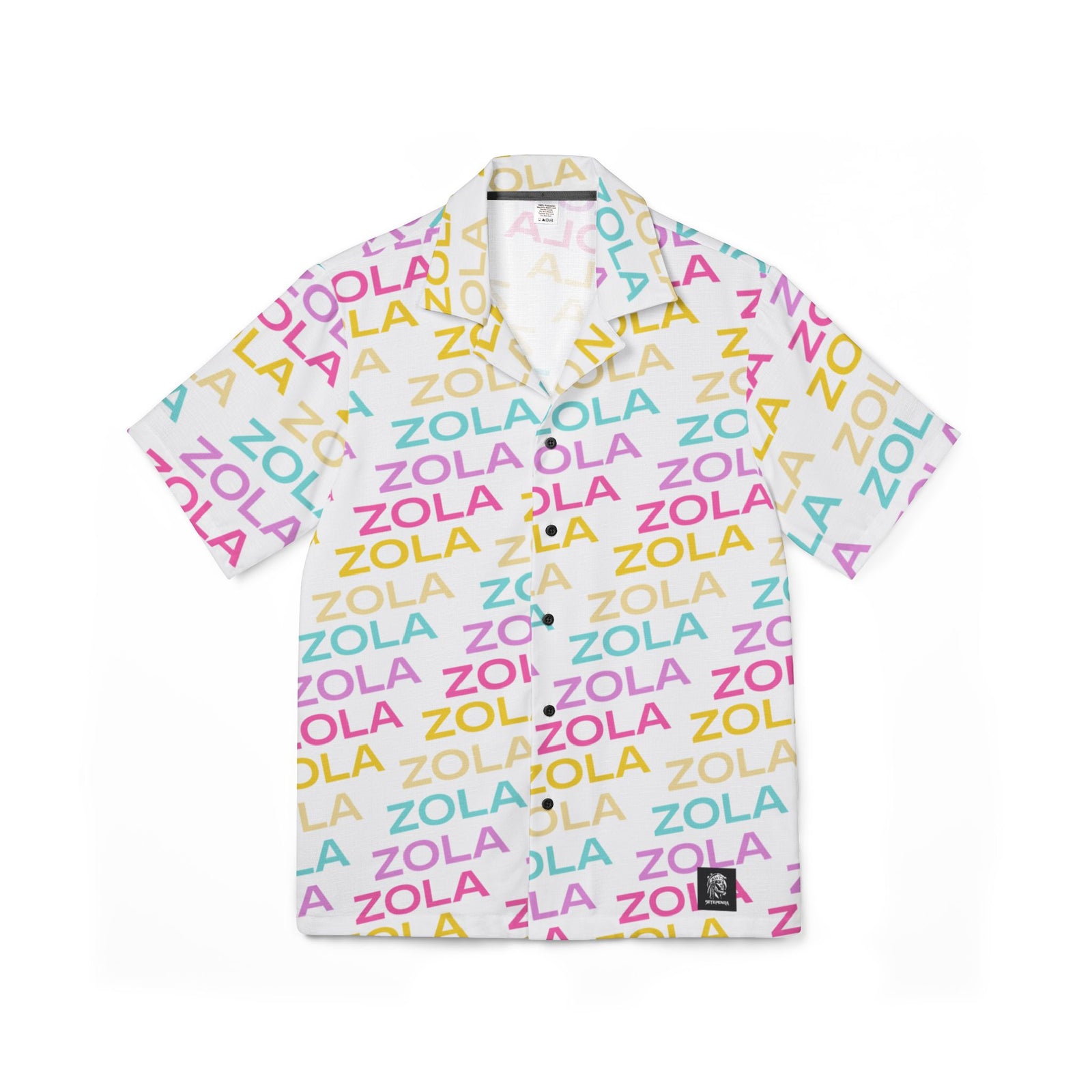 Zola Men's Hawaiian Camp Shirt (White) SETEPENRA All Over Prints.