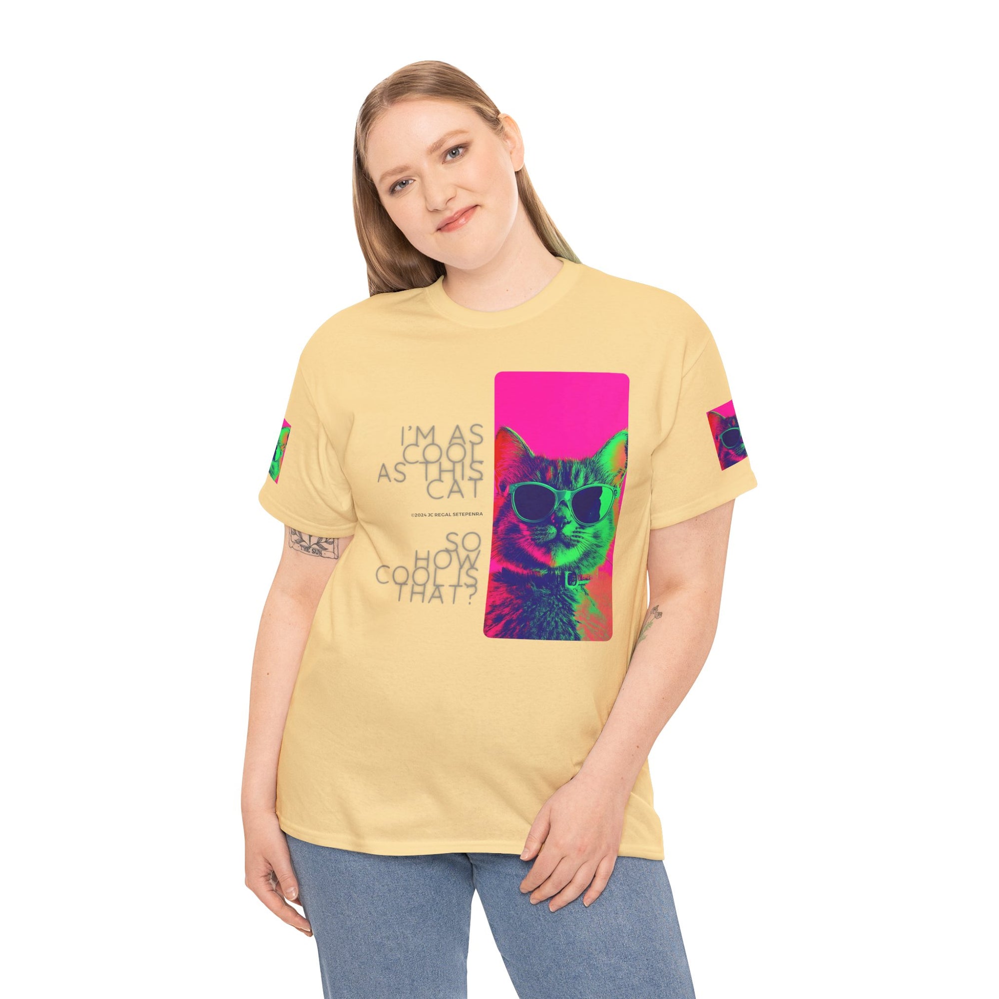 Cool Cat (Whiskers 1) Unisex Heavy Cotton Tee