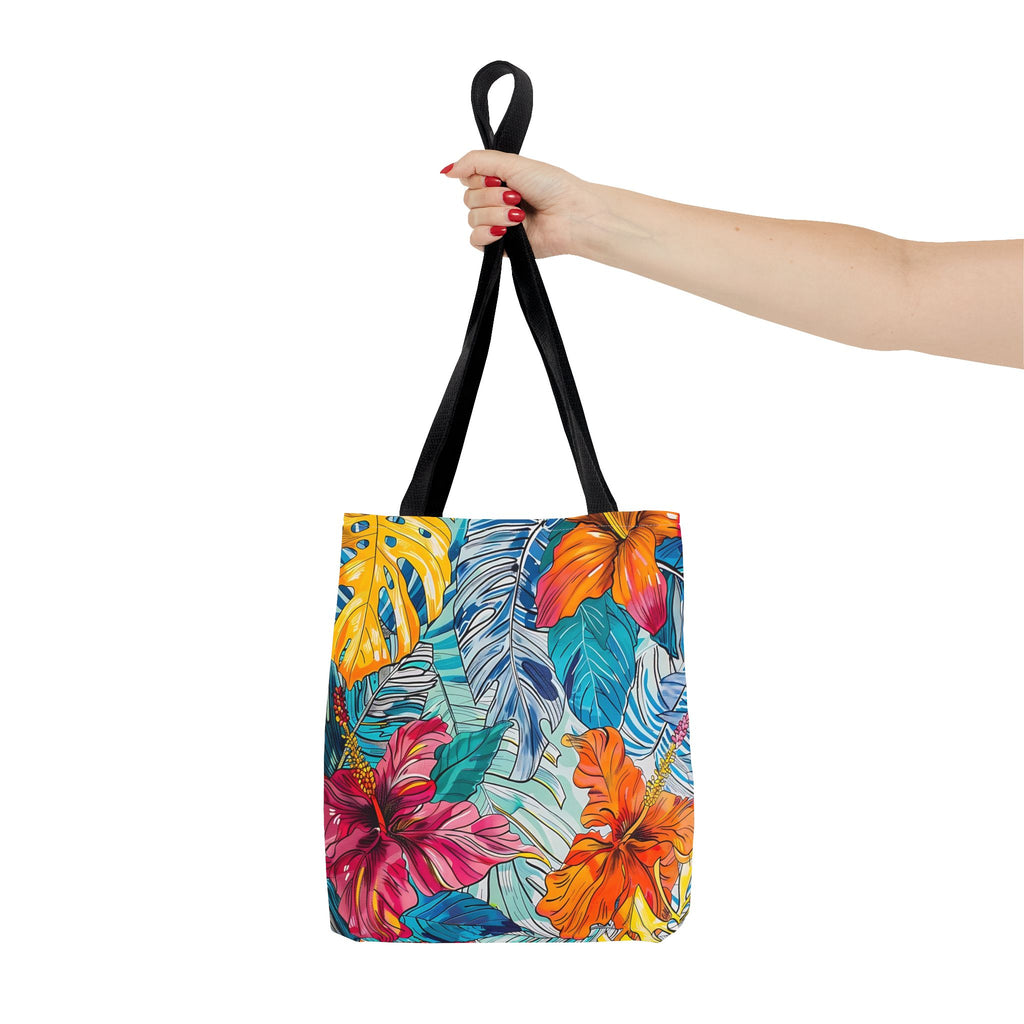Monstera Hibiscus Tote Bag