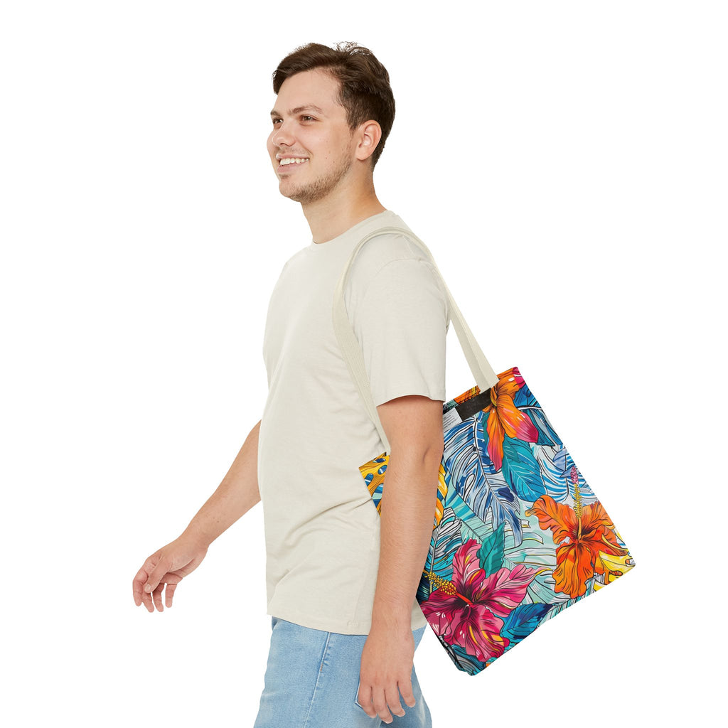 Monstera Hibiscus Tote Bag