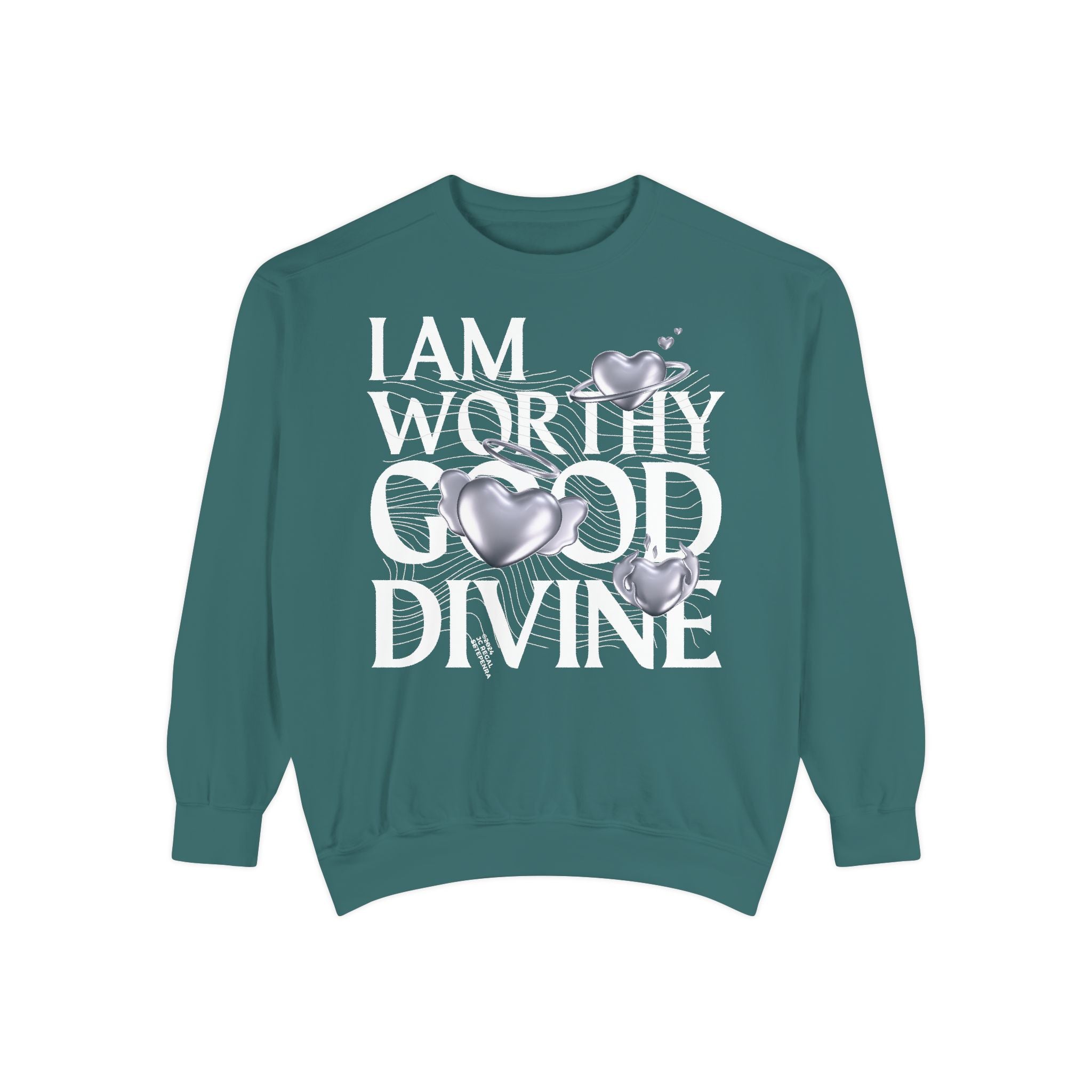 I AM WORTHY GOOD DIVINE Unisex Garment-Dyed Sweatshirt SETEPENRA Sweatshirt.