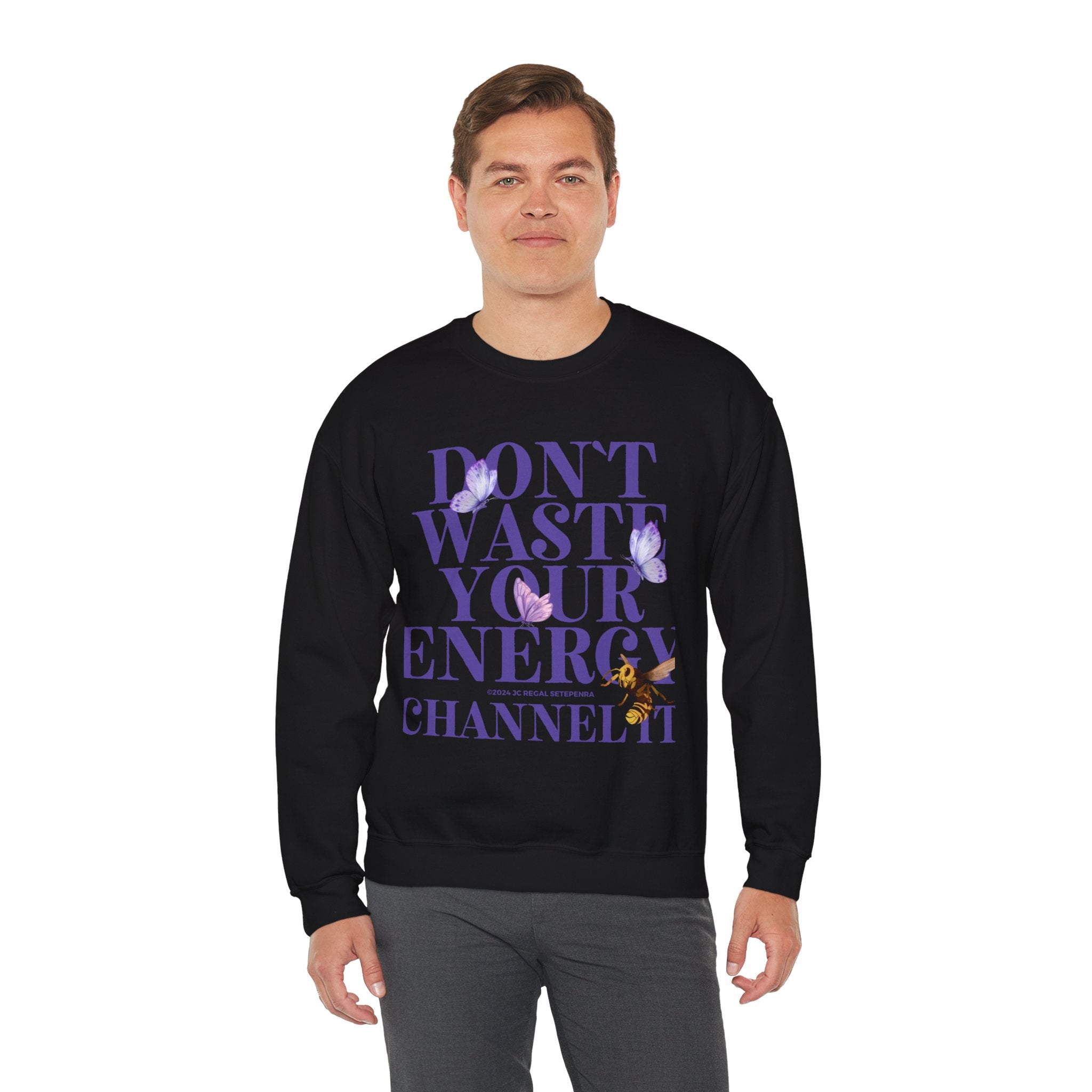 Channel It Unisex Heavy Blend™ Crewneck Sweatshirt (Purple Print)