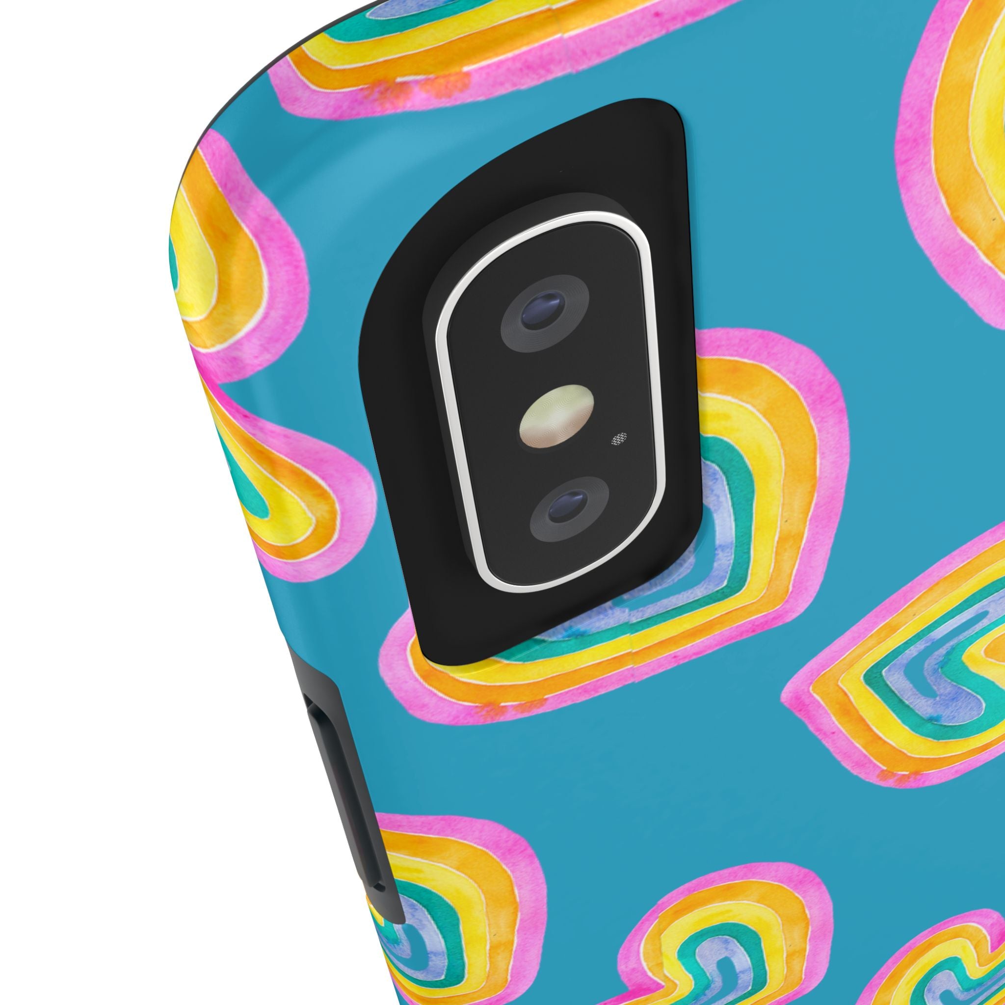 Rainbow Heart Tough Phone Case (For iPhone, Galaxy & More) - Turquoise