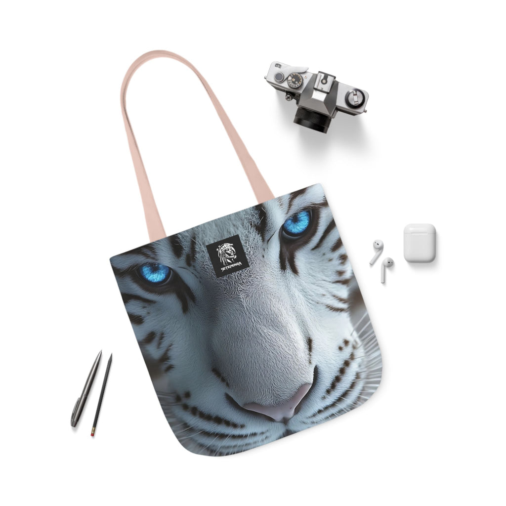 Primal Power Canvas Tote Bag, 5-Color Straps - White Tiger (2nd Edition)