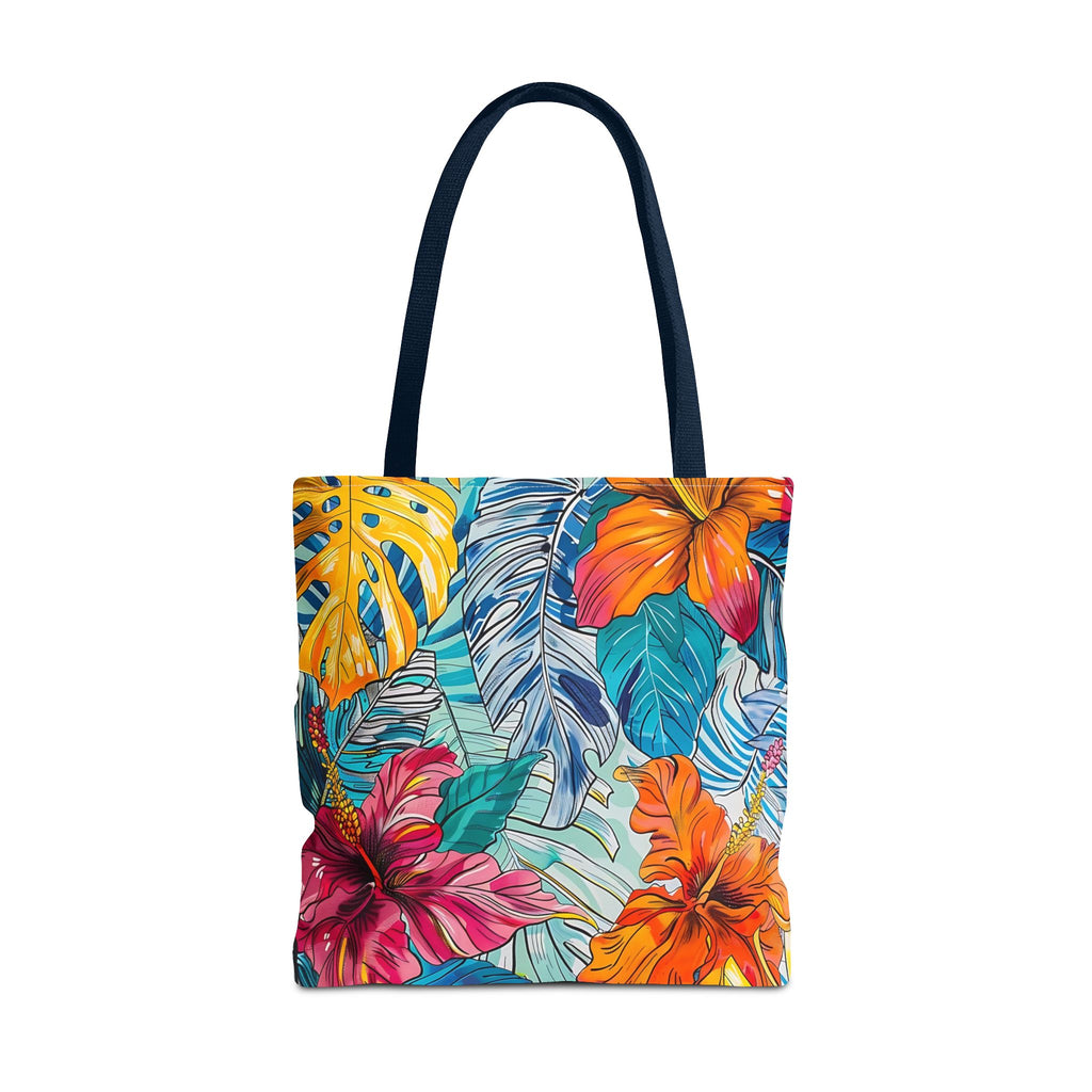 Monstera Hibiscus Tote Bag SETEPENRA Bags.