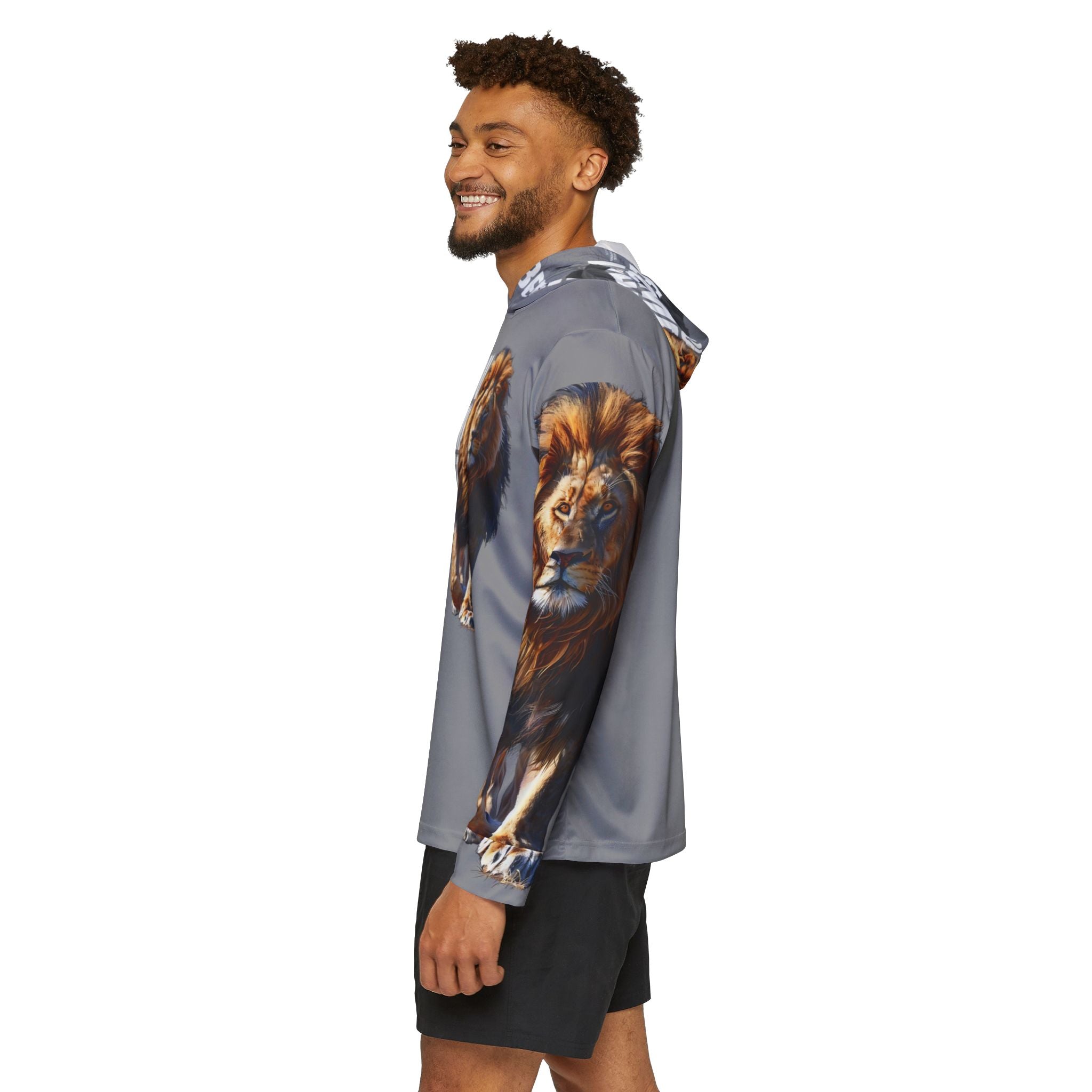 You Become What You Believe Men's Sports Warmup Hoodie (Grey) SETEPENRA All Over Prints.