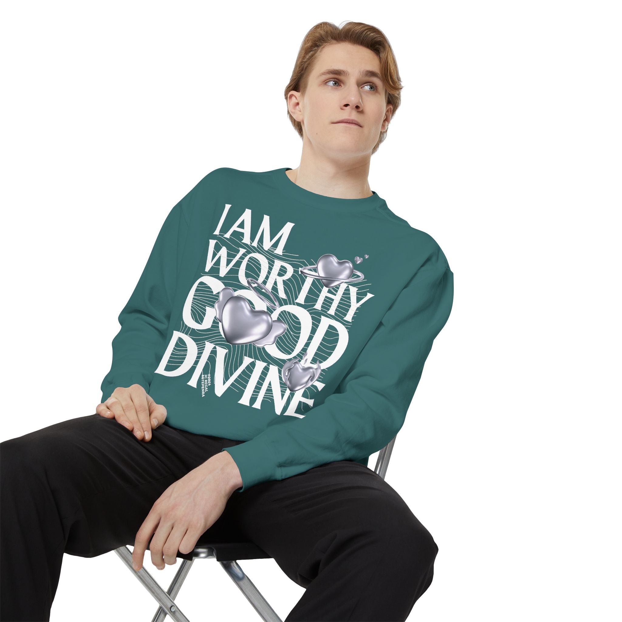 I AM WORTHY GOOD DIVINE Unisex Garment-Dyed Sweatshirt