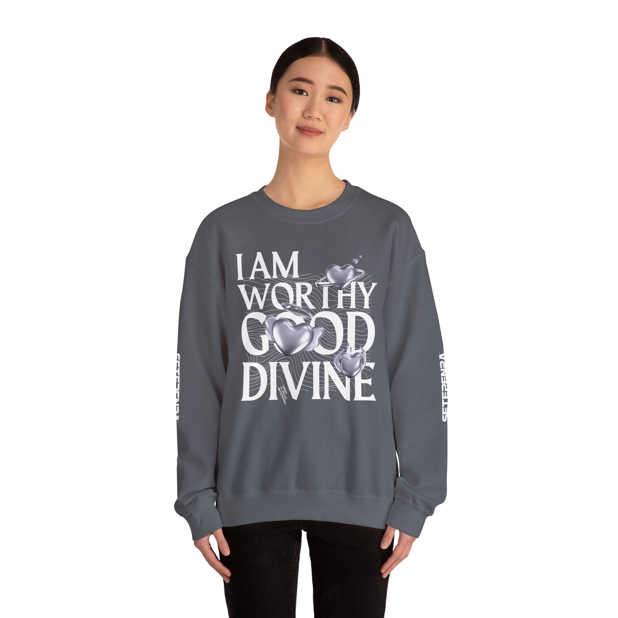 I AM WORTHY GOOD DIVINE Unisex Heavy Blend™ Crewneck Sweatshirt
