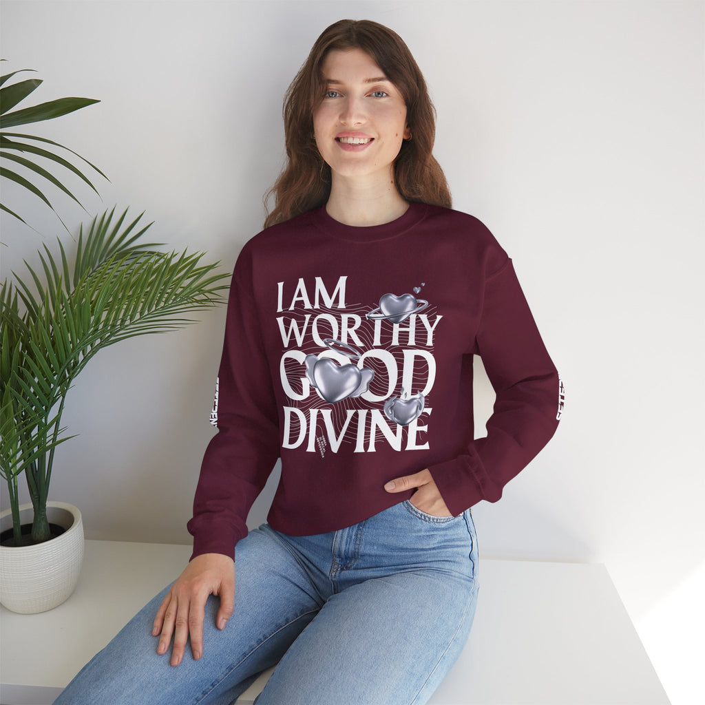 I AM WORTHY GOOD DIVINE Unisex Heavy Blend™ Crewneck Sweatshirt