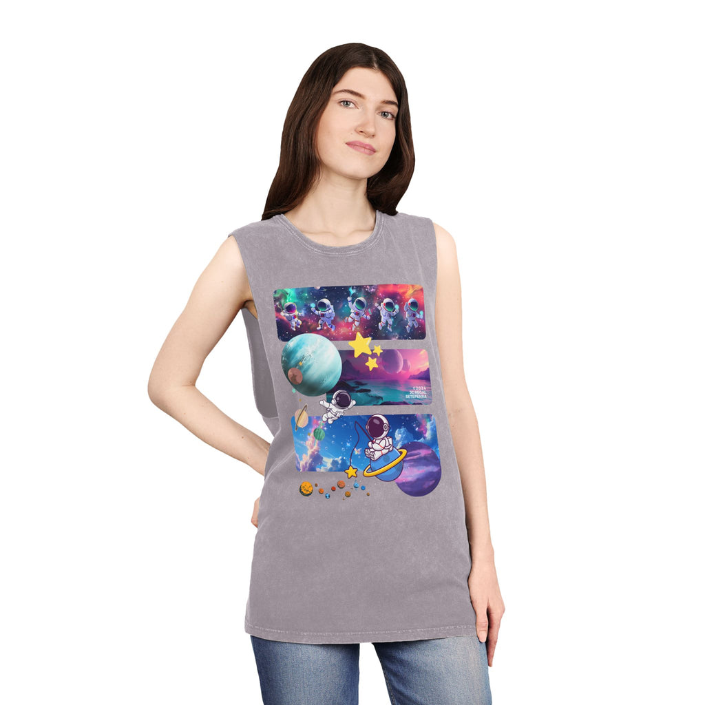 Astro Cosmo Unisex Stonewash Tank Top SETEPENRA Tank Top.