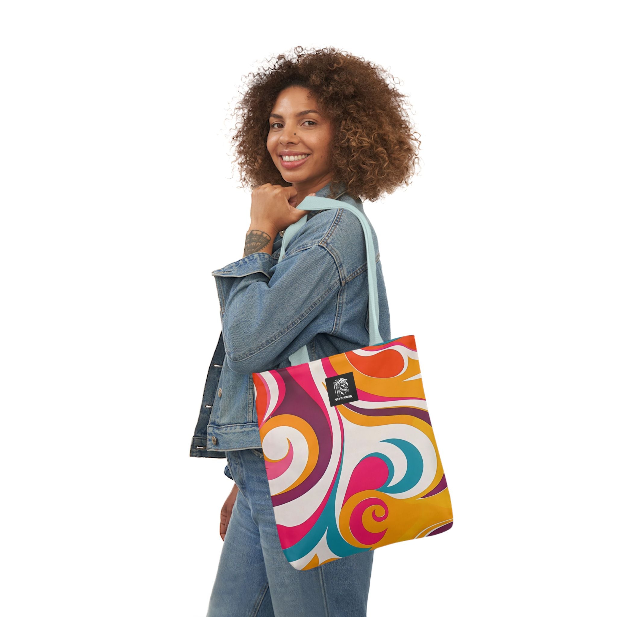 Golden Kandi Swirl  Canvas Tote Bag, 5-Color Straps