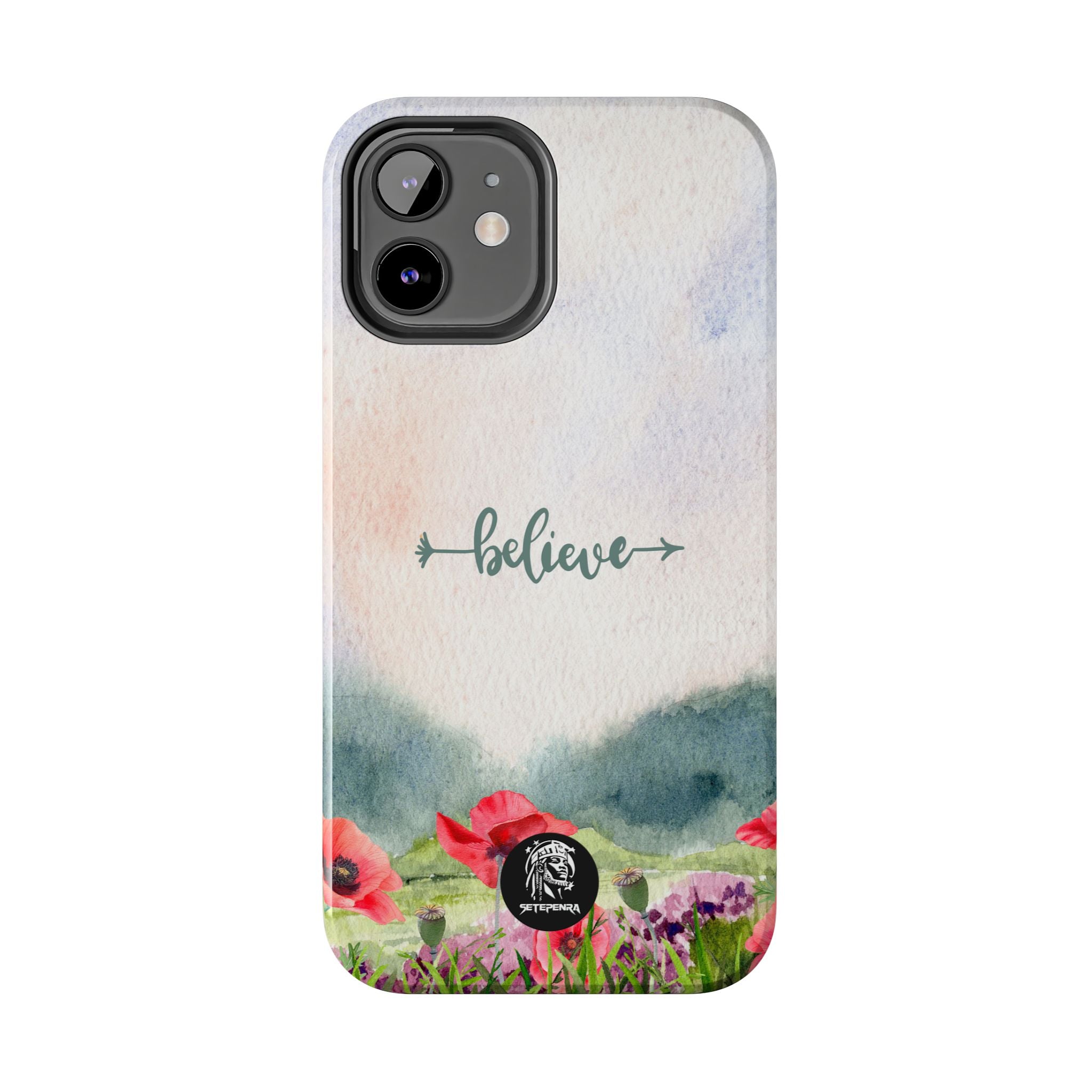 Believe Tough Phone Case (For iPhone, Galaxy & More) - Watercolor Flower