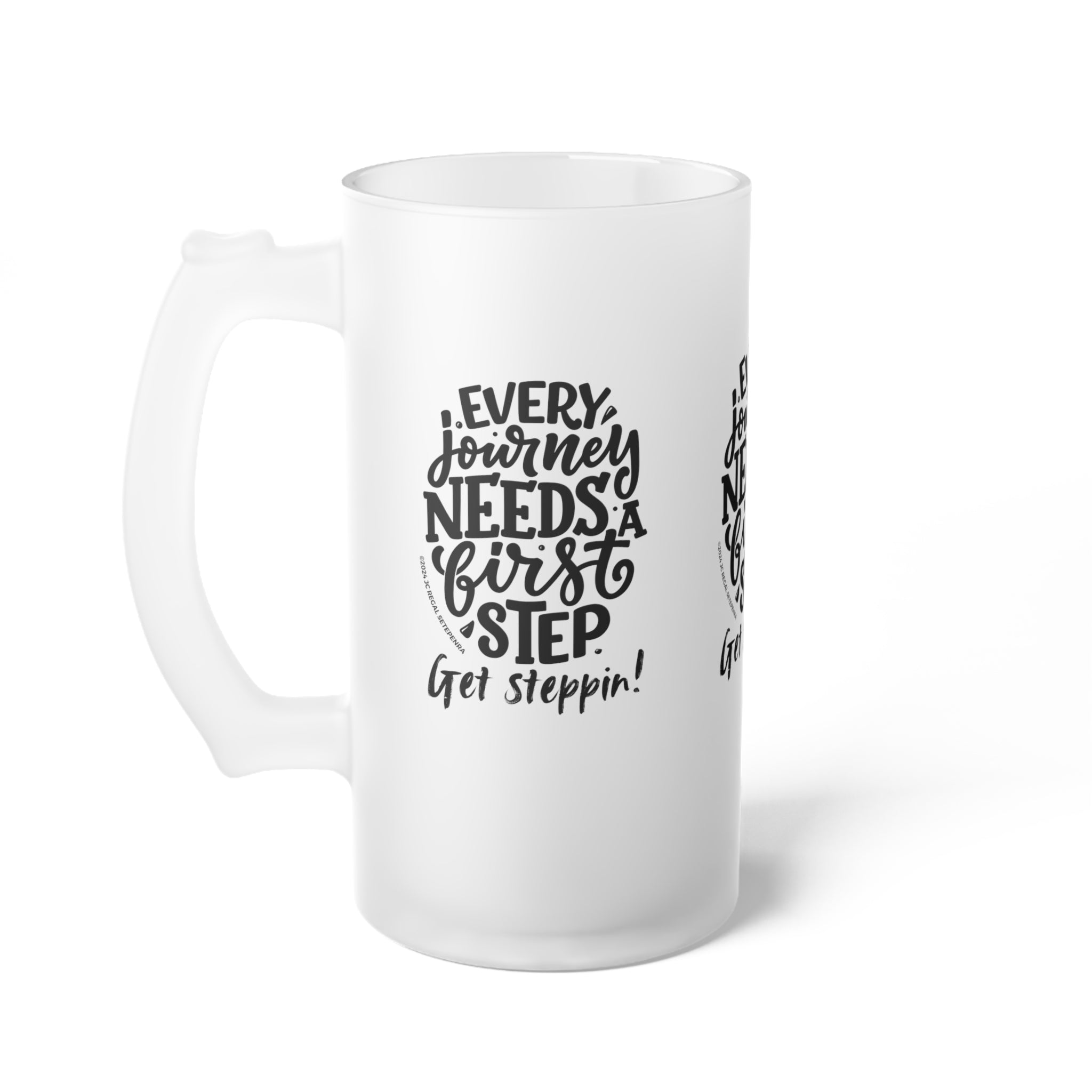 Get Steppin! Frosted Glass Beer Mug, 16oz SETEPENRA Mug.