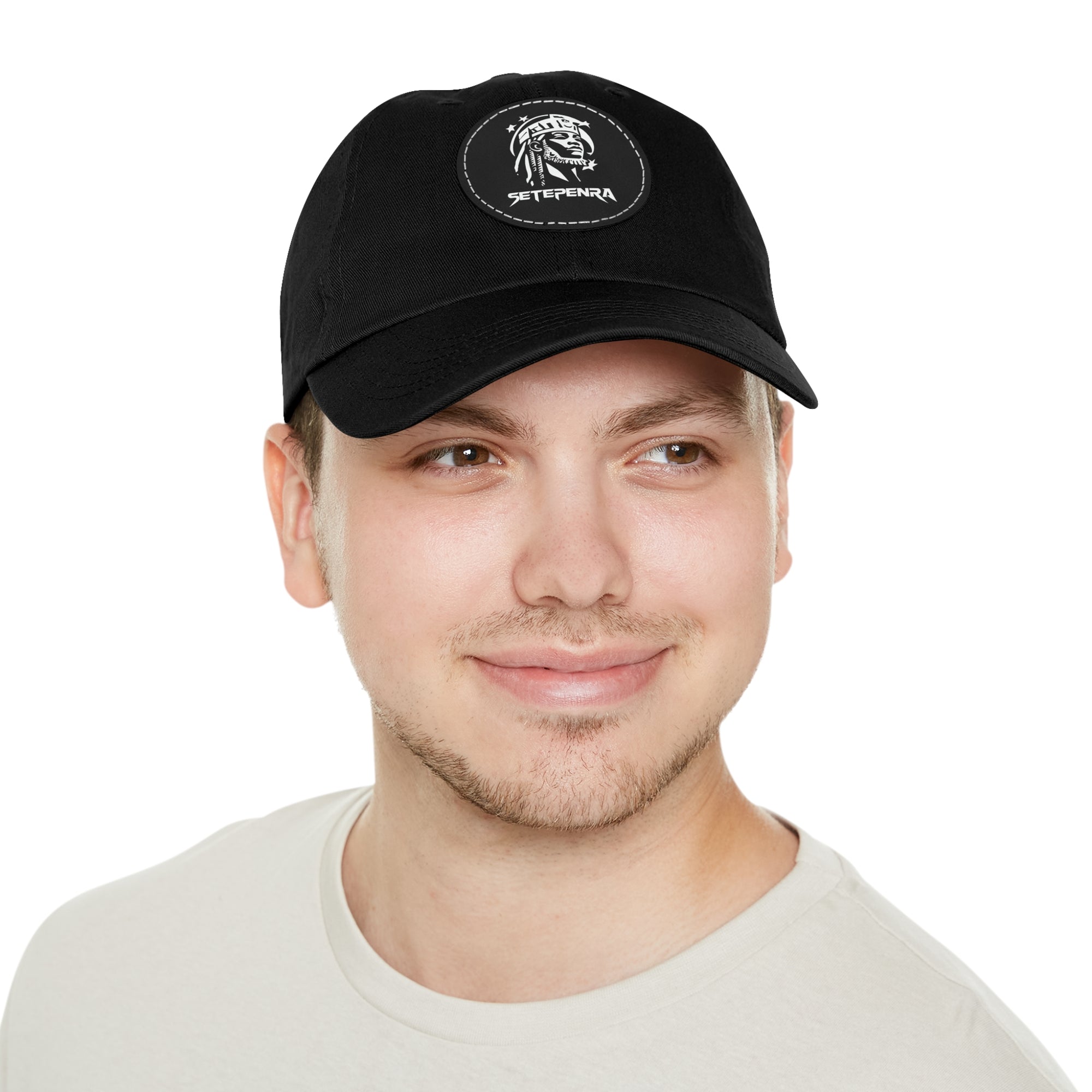 SETEPENRA Dad Hat with Leather Patch (Round) SETEPENRA Hats.