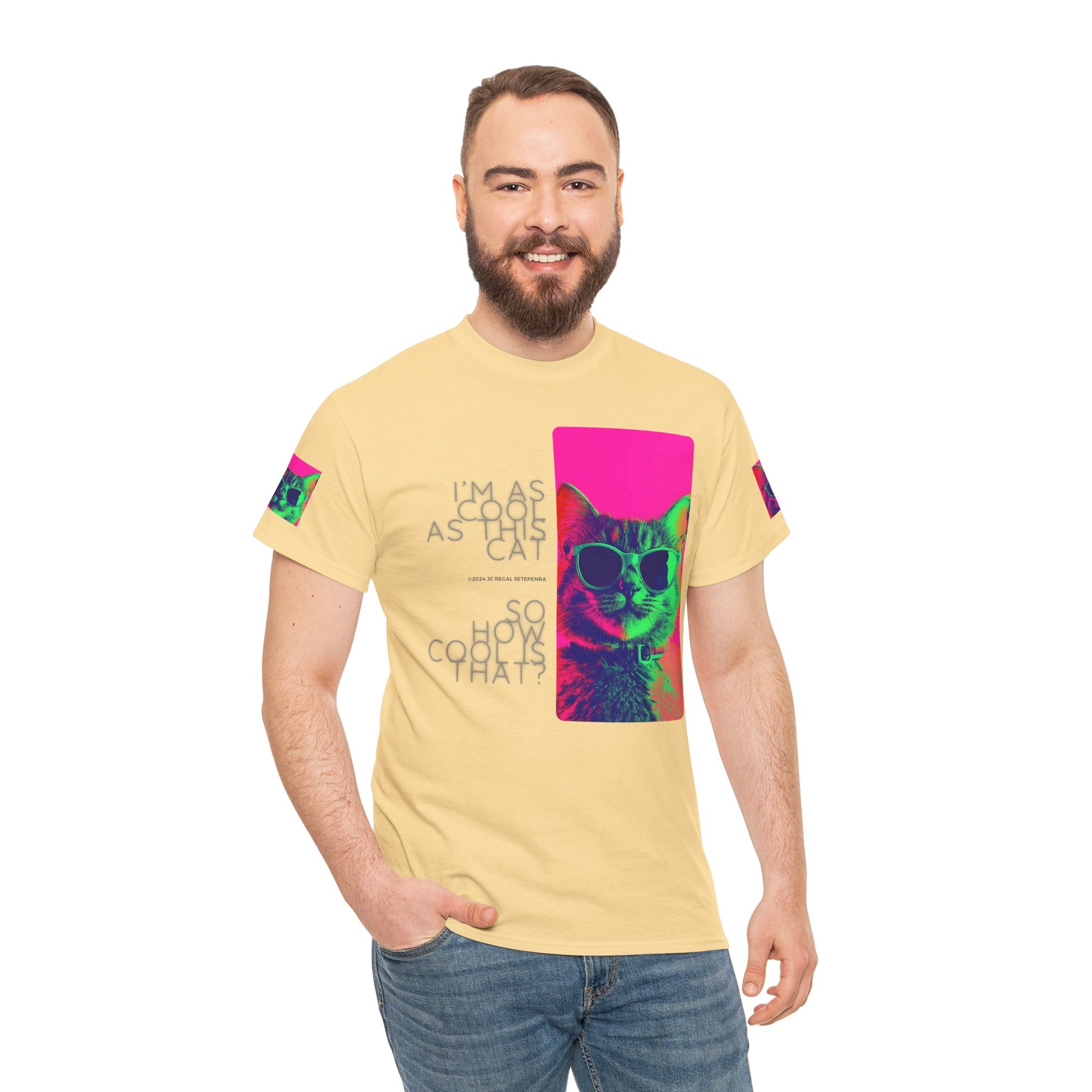Cool Cat (Whiskers 1) Unisex Heavy Cotton Tee