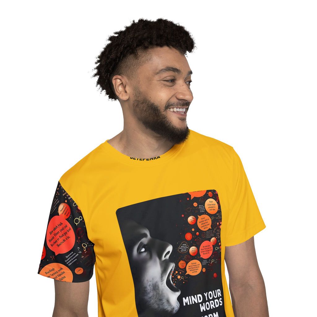Mind Your Words Men's Sports Jersey (Gold) SETEPENRA All Over Prints.